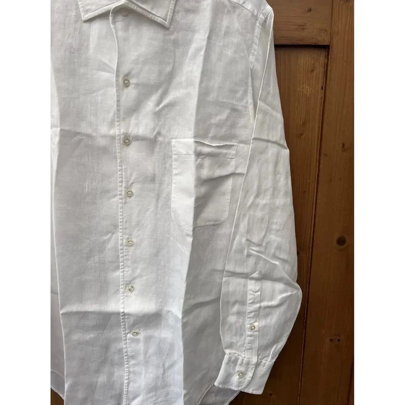 Ermenegildo Zegna Loro Piana Men's Linen Long Sleeve Shirt-2508 Size US M / EU 48-50 / 2 - 6 Thumbnail