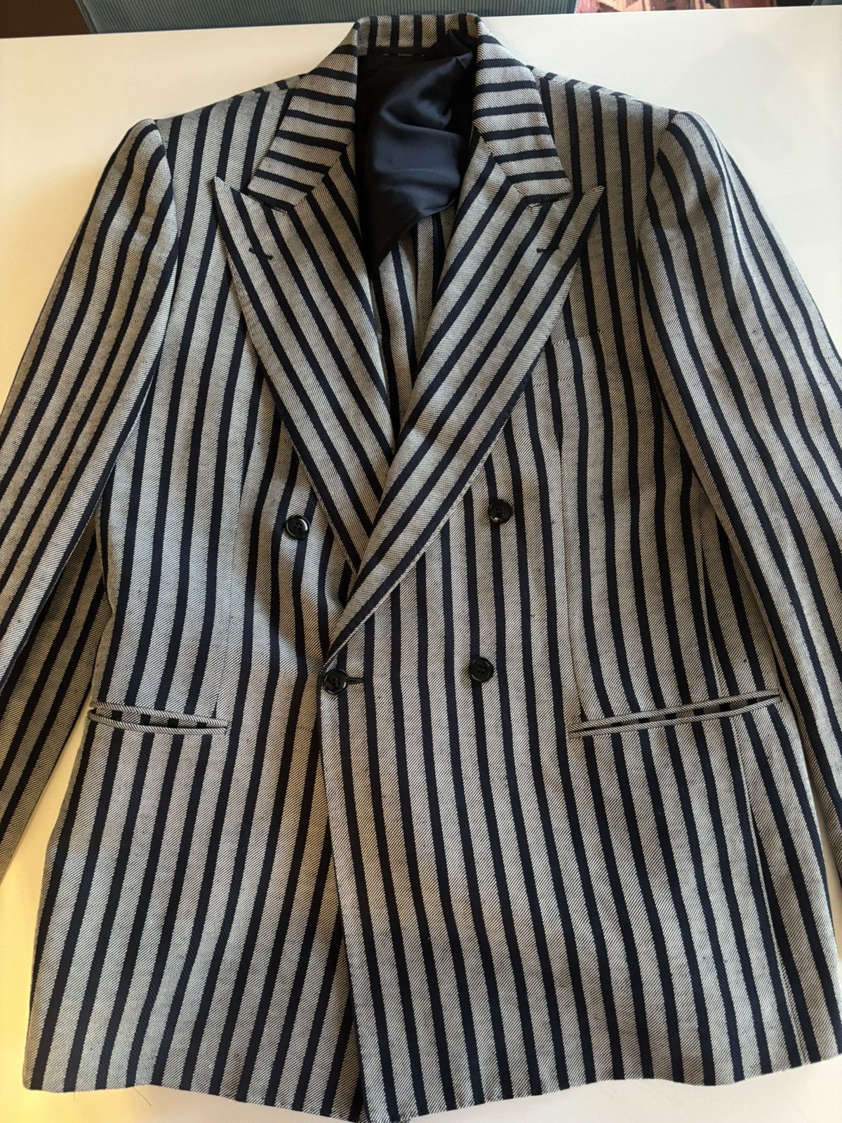MP Massimo Piombo Beautiful double breasted blazer in black and white Size 42R - 3 Thumbnail
