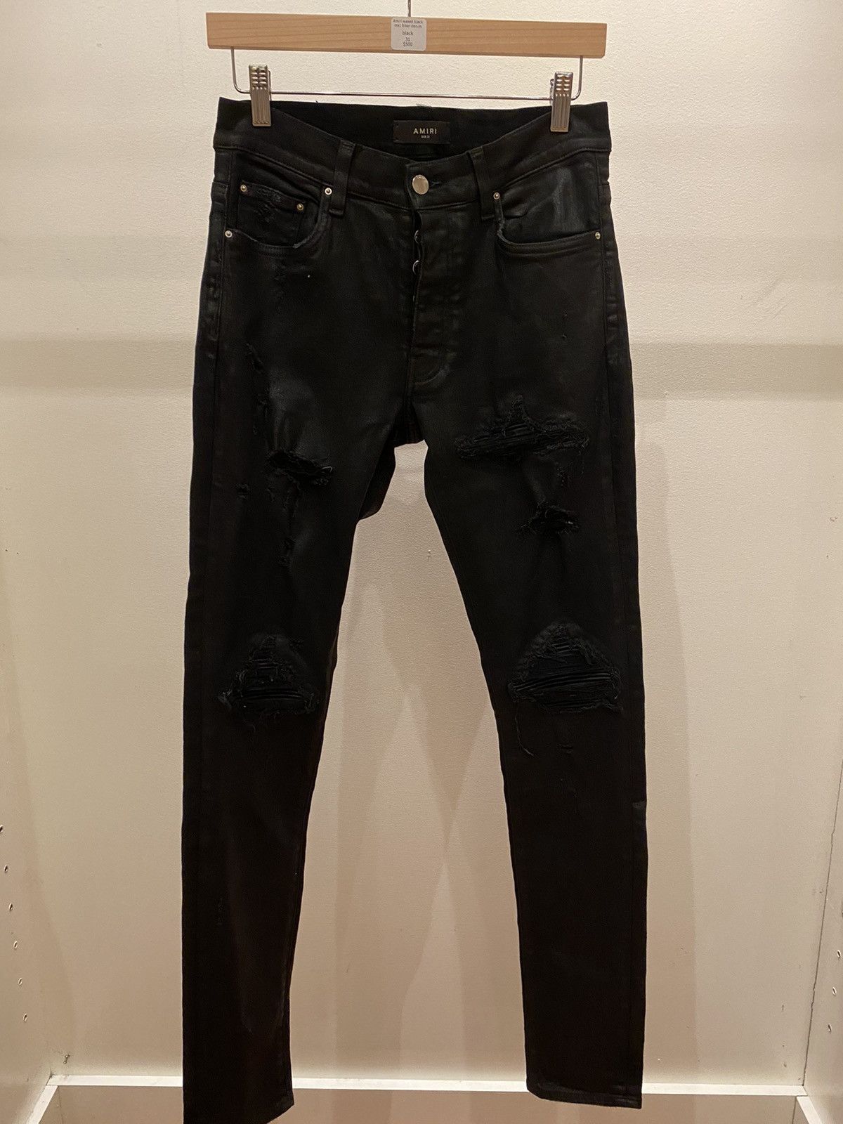 Amiri Amiri Waxed Black MX1 Biker Denim Grailed