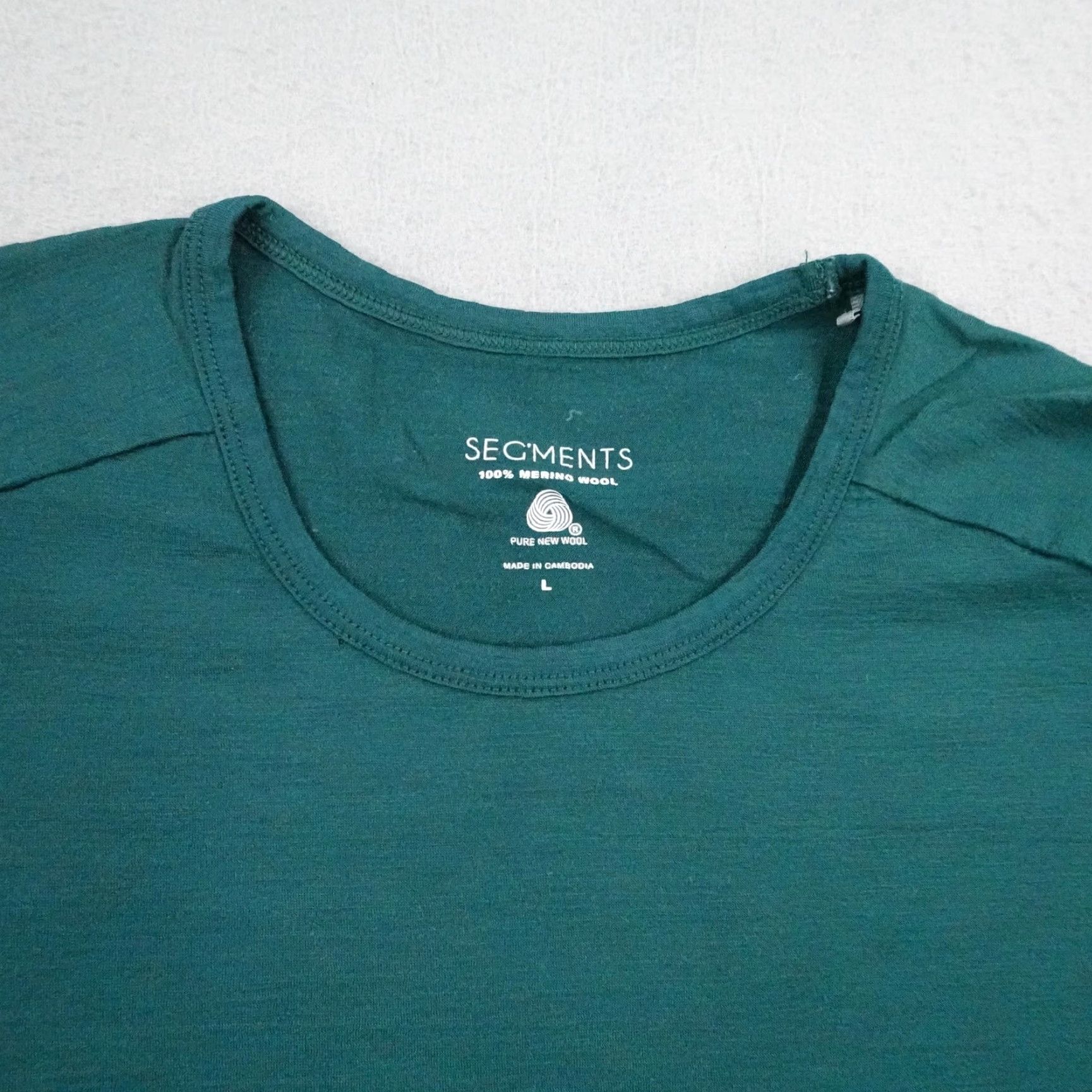 Layer 8 VINTAGE SEGMENTS Shirt Womens Large Green Merino Wool Base Layer Performance Hiking Size L / US 10 / IT 46 - 2 Thumbnail