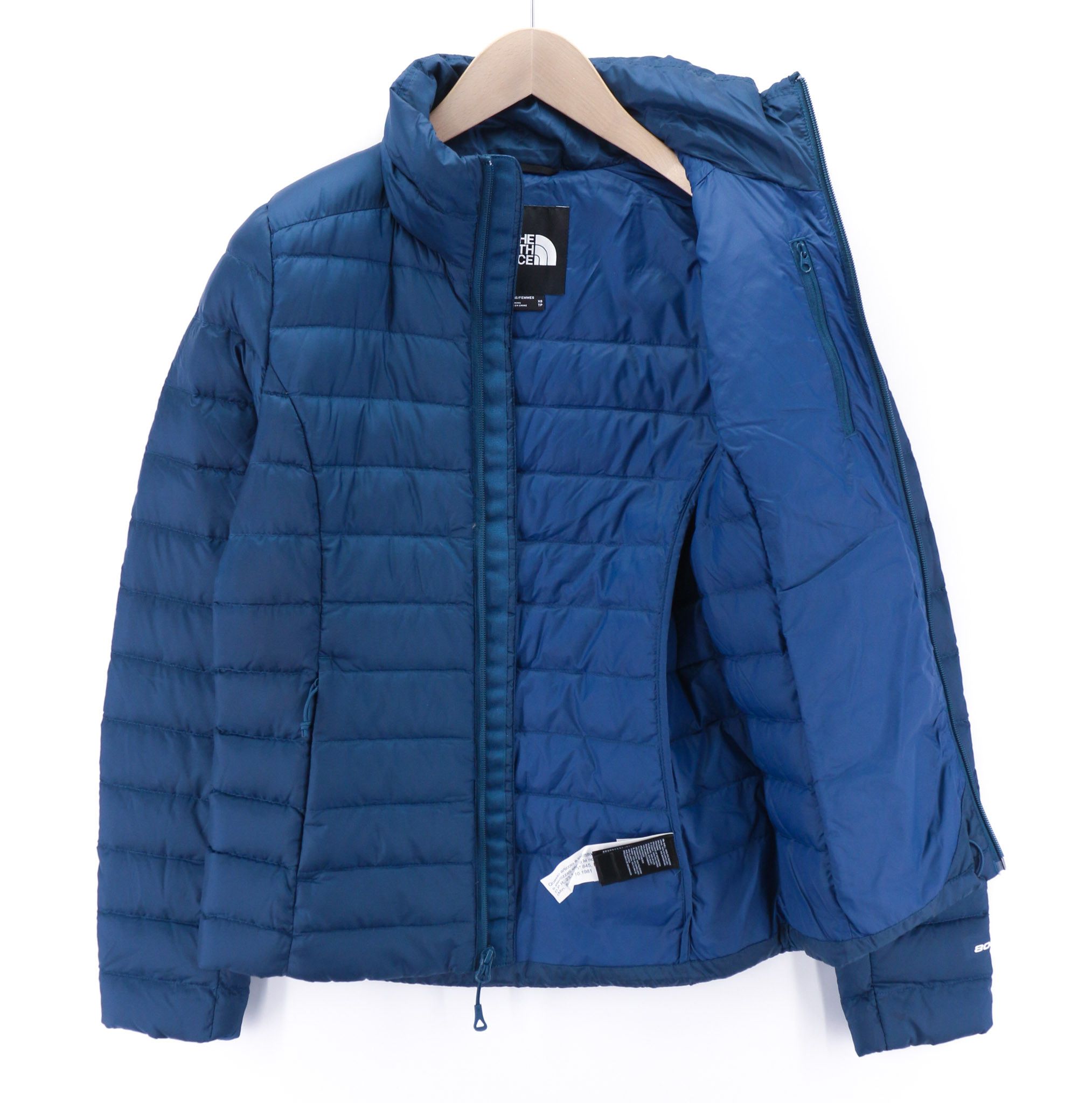The North Face NF0A4SVN XS 800 Down Blue Lined High Neck Jacket 79746 Size XS / US 0-2 / IT 36-38 - 4 Thumbnail