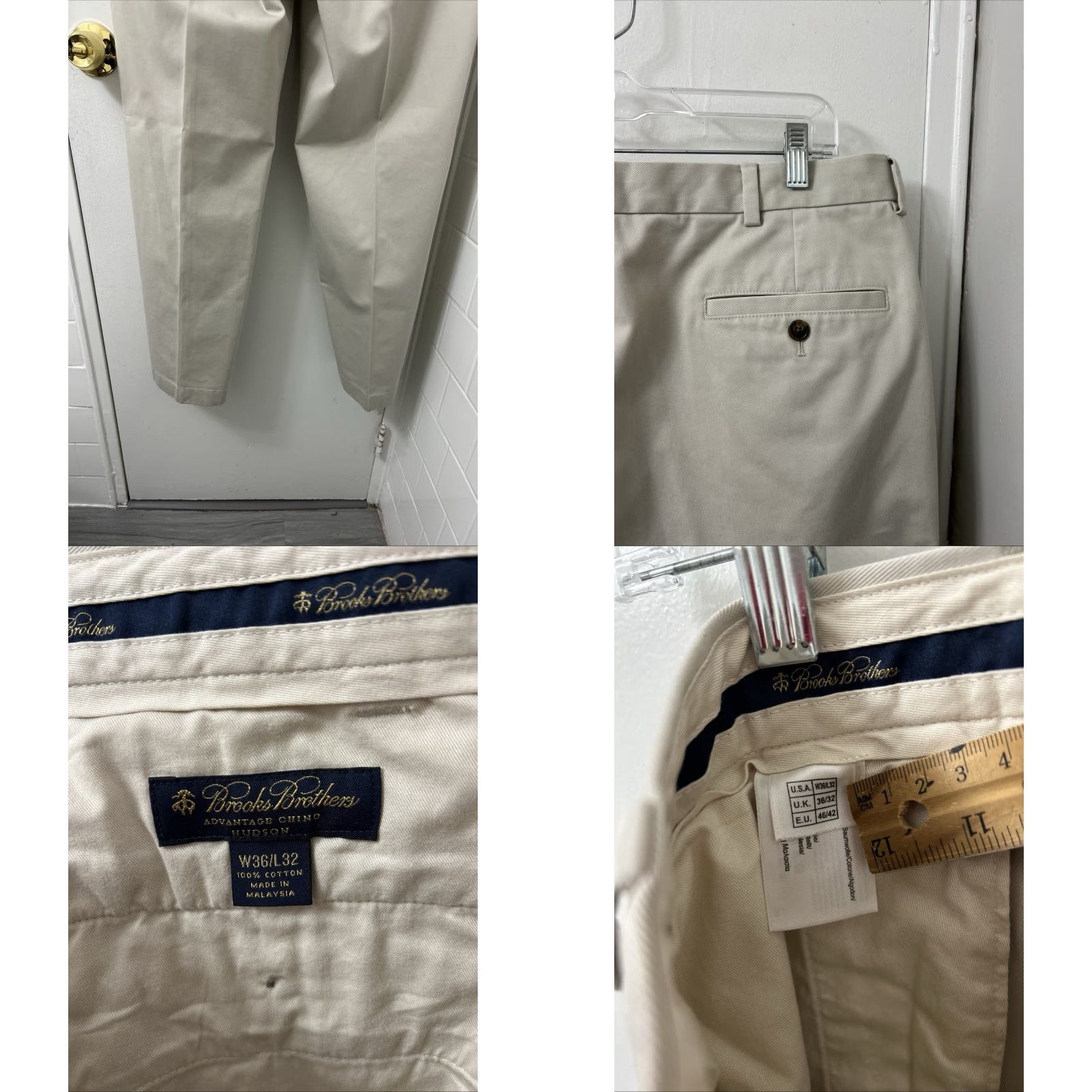 Brooks Brothers Brooks Brothers Advantage Chino Hudson Pants Mens 36x32 Beige Cotton Slim/Classic 5-Pocket Zipper Button Casual Workwear"} Size US 36 / EU 52 - 8 Thumbnail