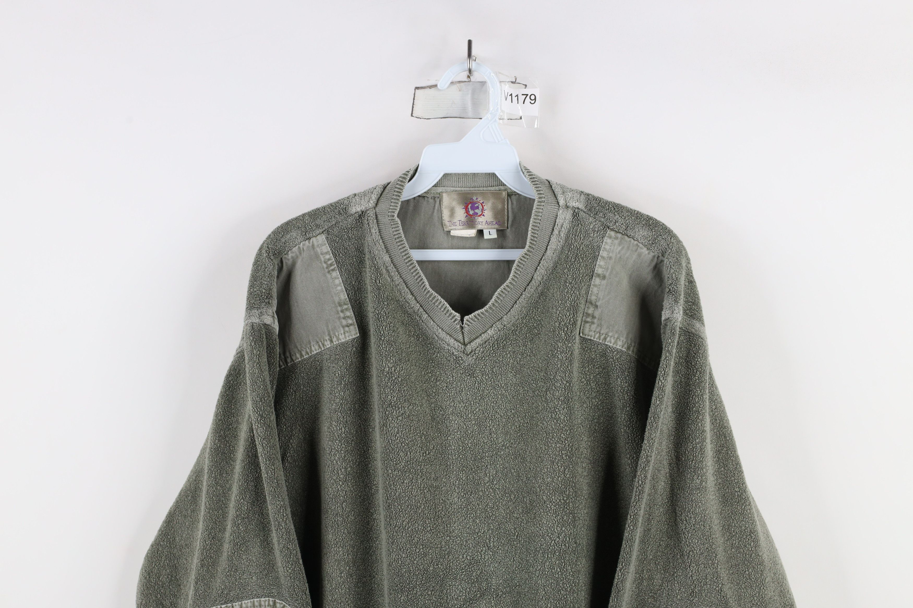 Vintage Vintage 90s The Territory Ahead Patch Terry Cloth Sweatshirt Size US L / EU 52-54 / 3 - 2 Thumbnail