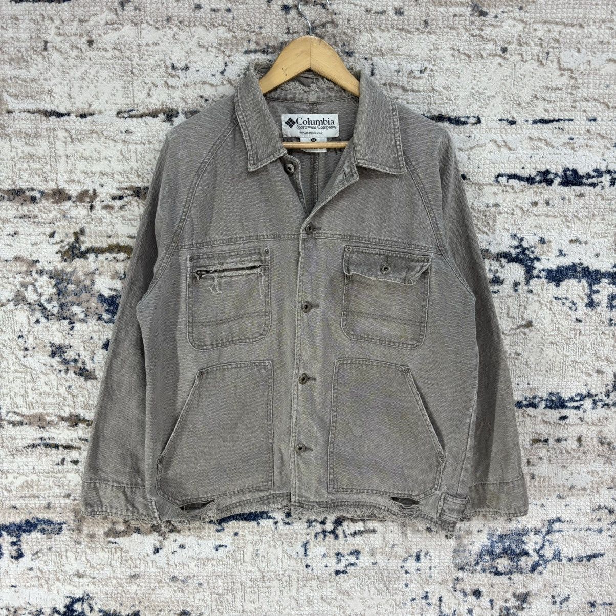 Columbia × Vintage Vintage Columbia Workwear Distressed Denim Jacket Size US M / EU 48-50 / 2 - 1 Thumbnail