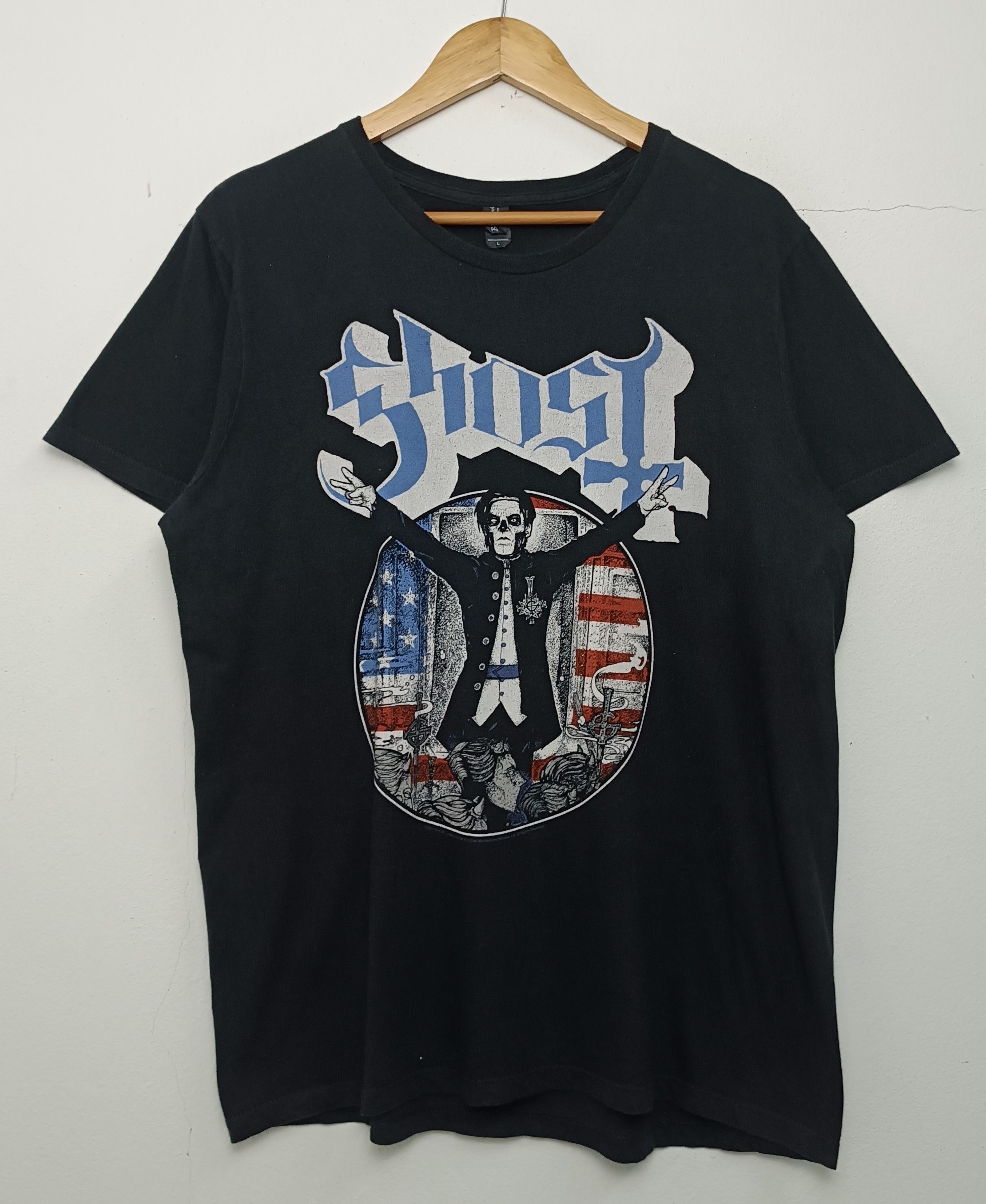 Band Tees VINTAGE GHOST PAPA EMERITUS AMERICAN FLAG TEE METAL ROCK Size US L / EU 52-54 / 3 - 3 Thumbnail