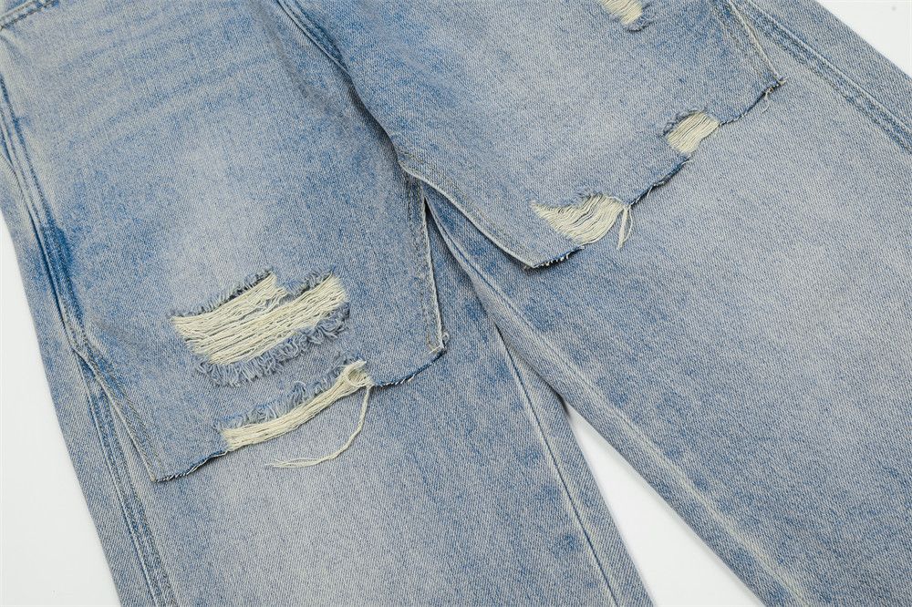 Japanese Brand Street American punk patchwork ripped raw edge jeans Size US 32 / EU 48 - 6 Thumbnail