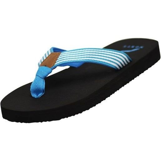 Other Norty Womens Striped Flip-Flops Blue Size 7 Comfortable Summ Size US 7 / IT 37 - 1 Thumbnail