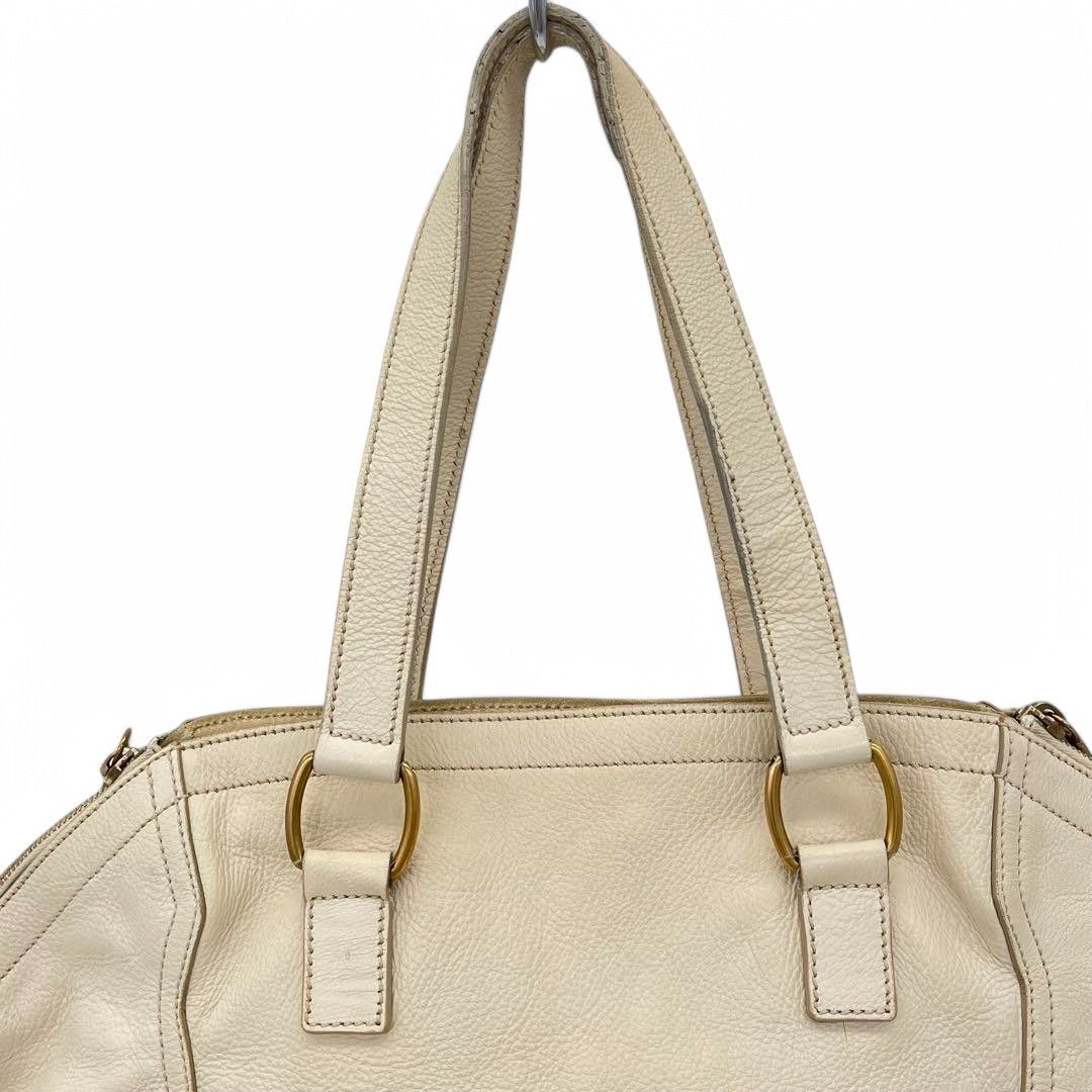 Yves Saint Laurent Yves Saint Laurent - Cassandra Handbag YSL Leather White Size ONE SIZE - 5 Thumbnail
