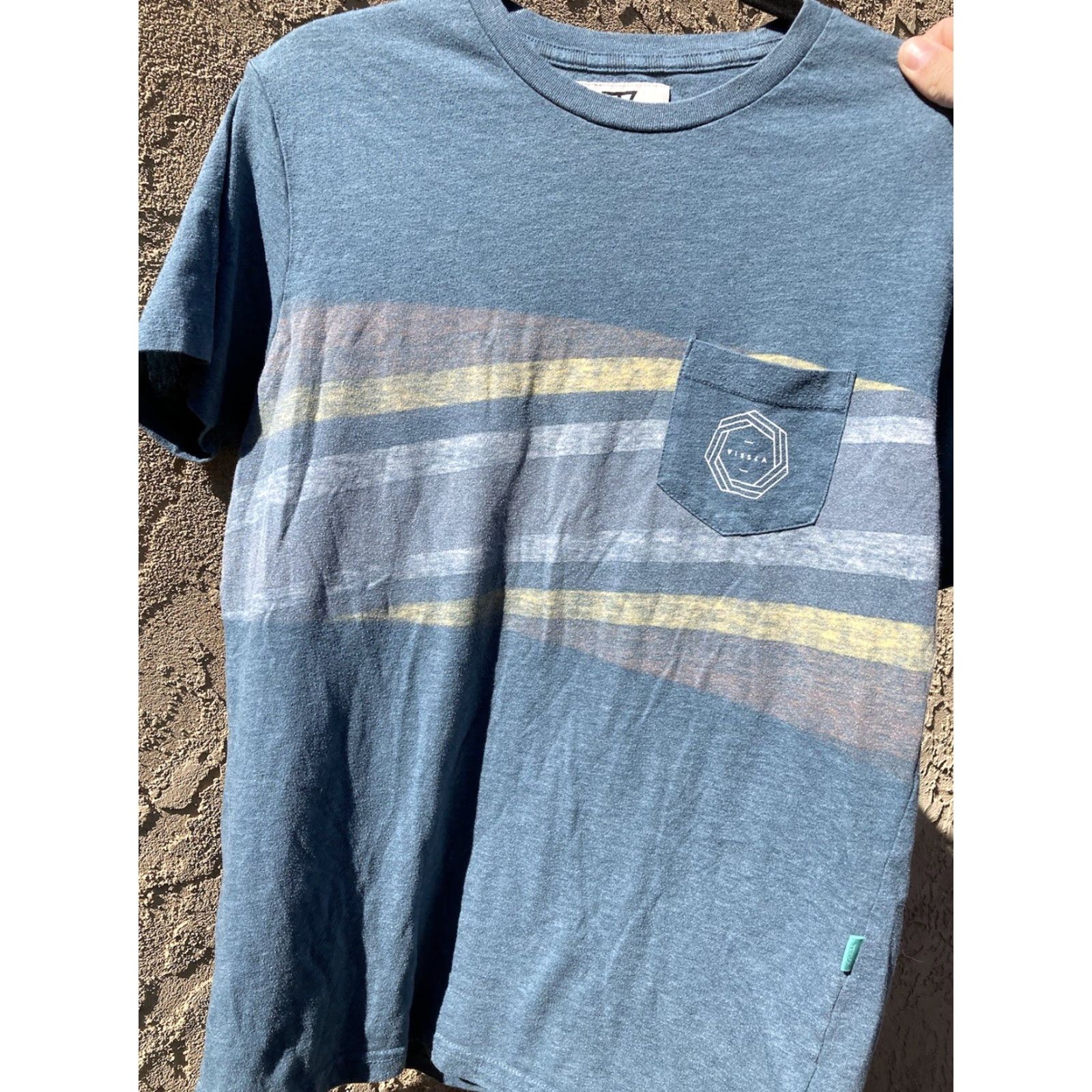 Vissla VISSLA T-Shirt Men Blue Striped Pocket Shirt S Surf Beach Streetwear City Art Size US S / EU 44-46 / 1 - 8 Thumbnail