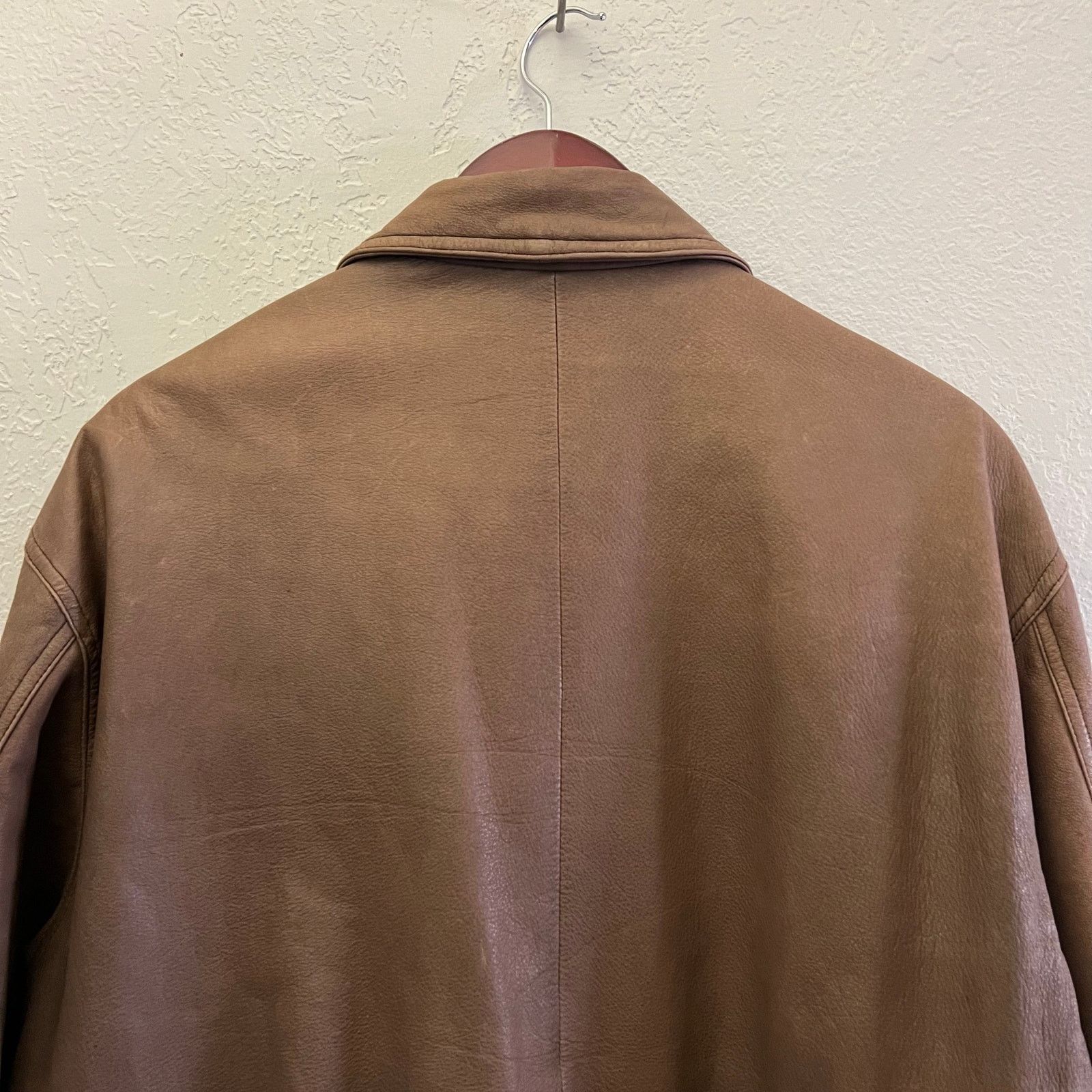 Vintage INC Leather Jacket Brown Zip Snap Front Quilted Lined Mens L Size US L / EU 52-54 / 3 - 20 Thumbnail