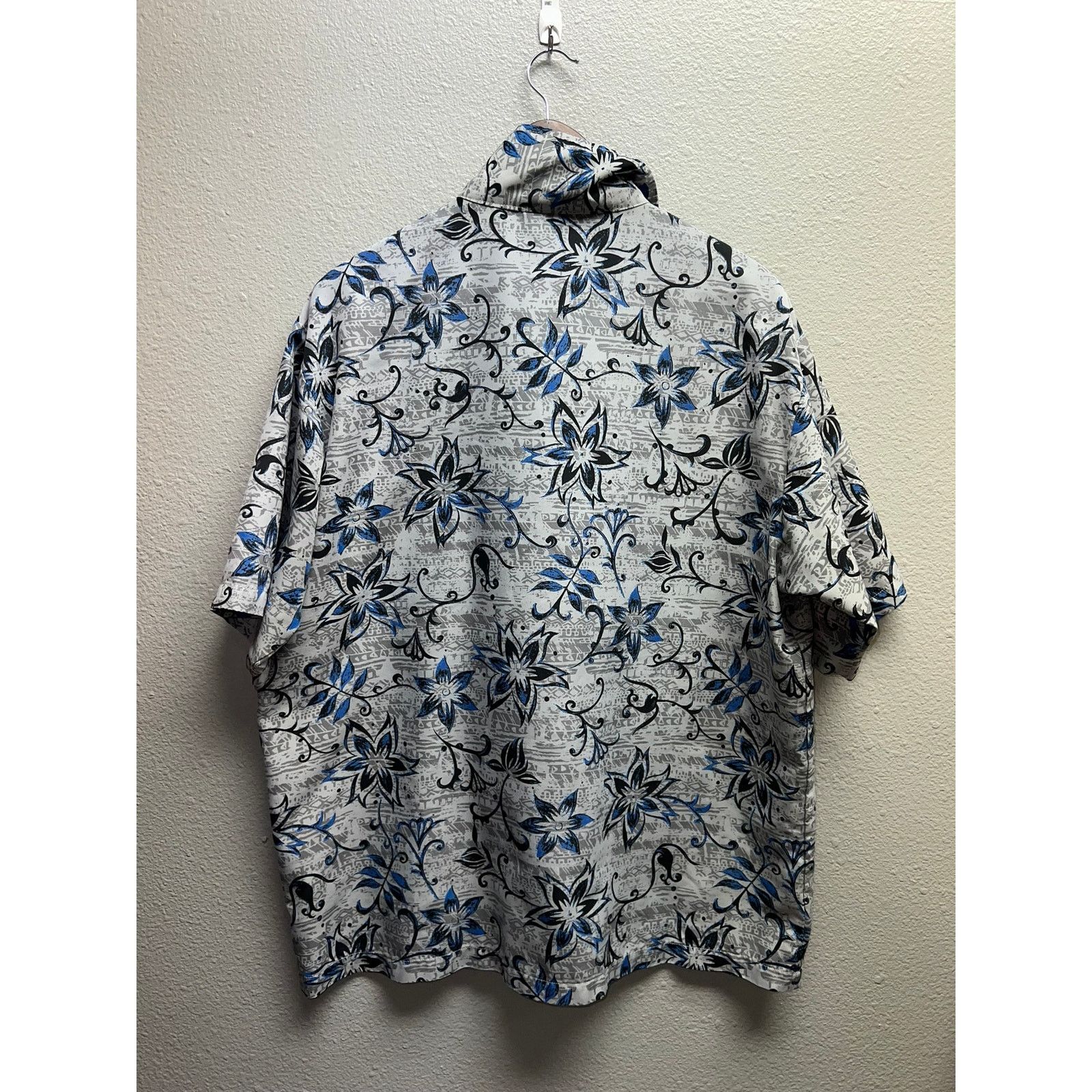 Vintage Street Culture Button Up Shirt Gray blue Floral Taiwan Large Size US L / EU 52-54 / 3 - 7 Thumbnail