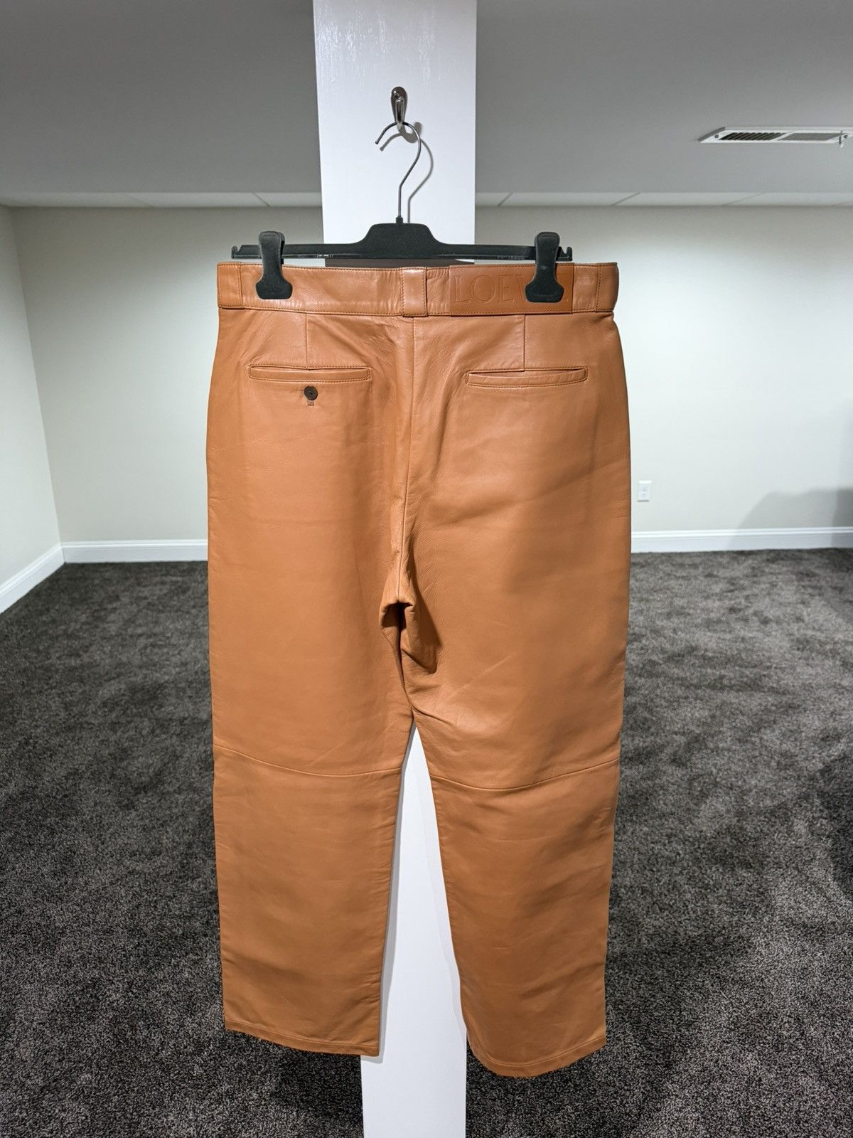 Loewe Loewe Pantalon Broncead Calfskin Leather Tan Trouser Pants Size US 33 - 18 Thumbnail