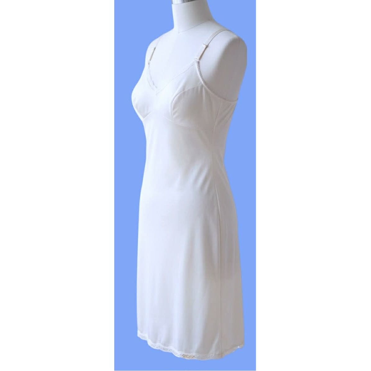 Other Vintage White Slip Dress Lace Trim Midi Lingerie S/M Size M / US 6-8 / IT 42-44 - 5 Thumbnail