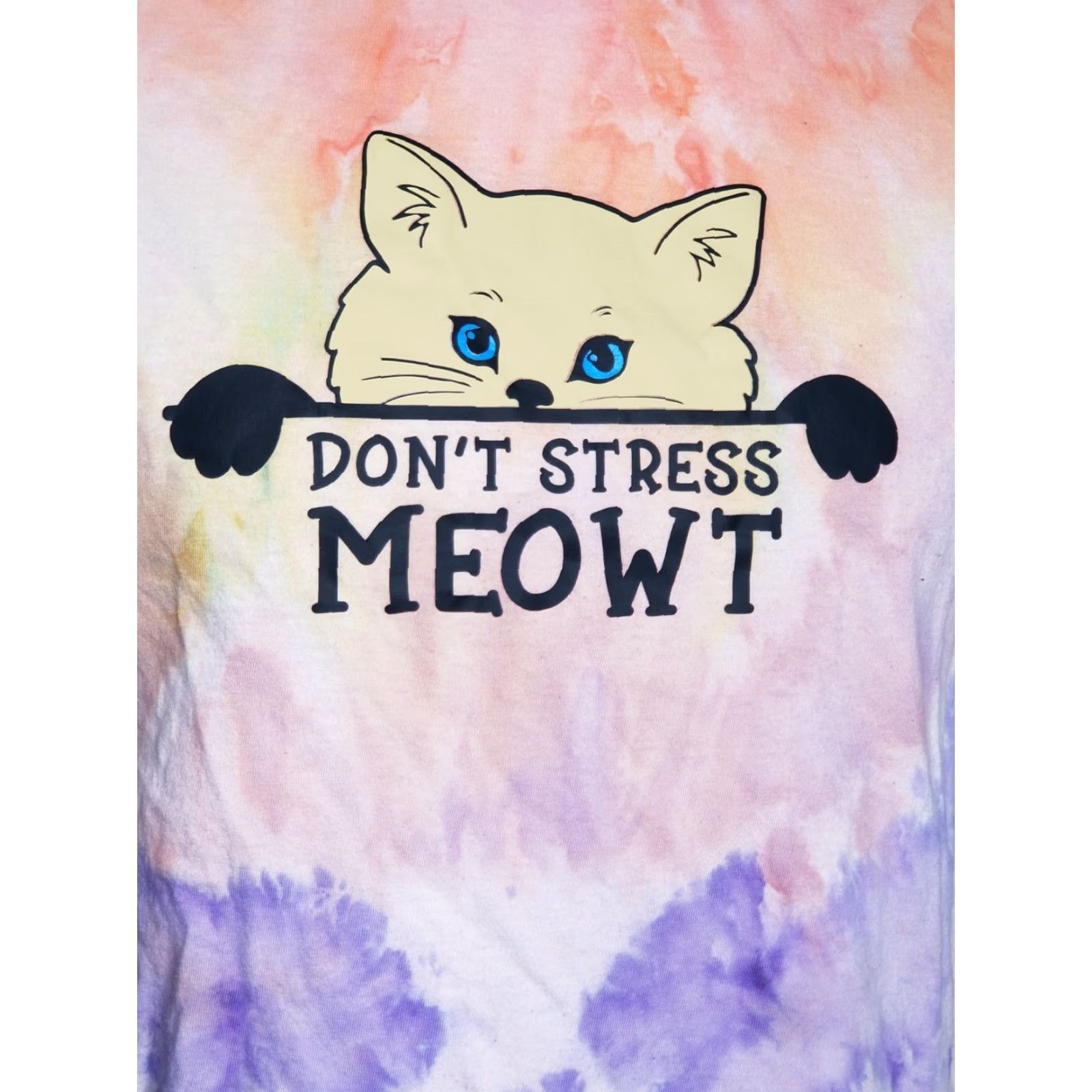 Gildan Gildan T-Shirt Ice Dye Retro Mens M Pink Don’t Stress Meowt Cartoon Cat Tee Short Sleeve Crew Neck 90s Theme Mens Size US M / EU 48-50 / 2 - 4 Thumbnail
