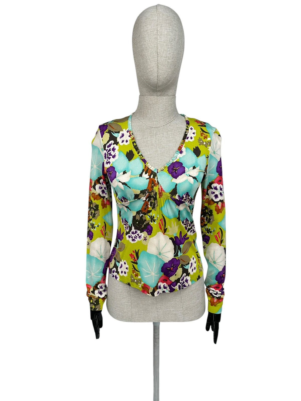 Etro ETRO Milano Floral Print V-Neck Long Sleeve Top Blouse IT 44 Size M / US 6-8 / IT 42-44 - 1 Thumbnail
