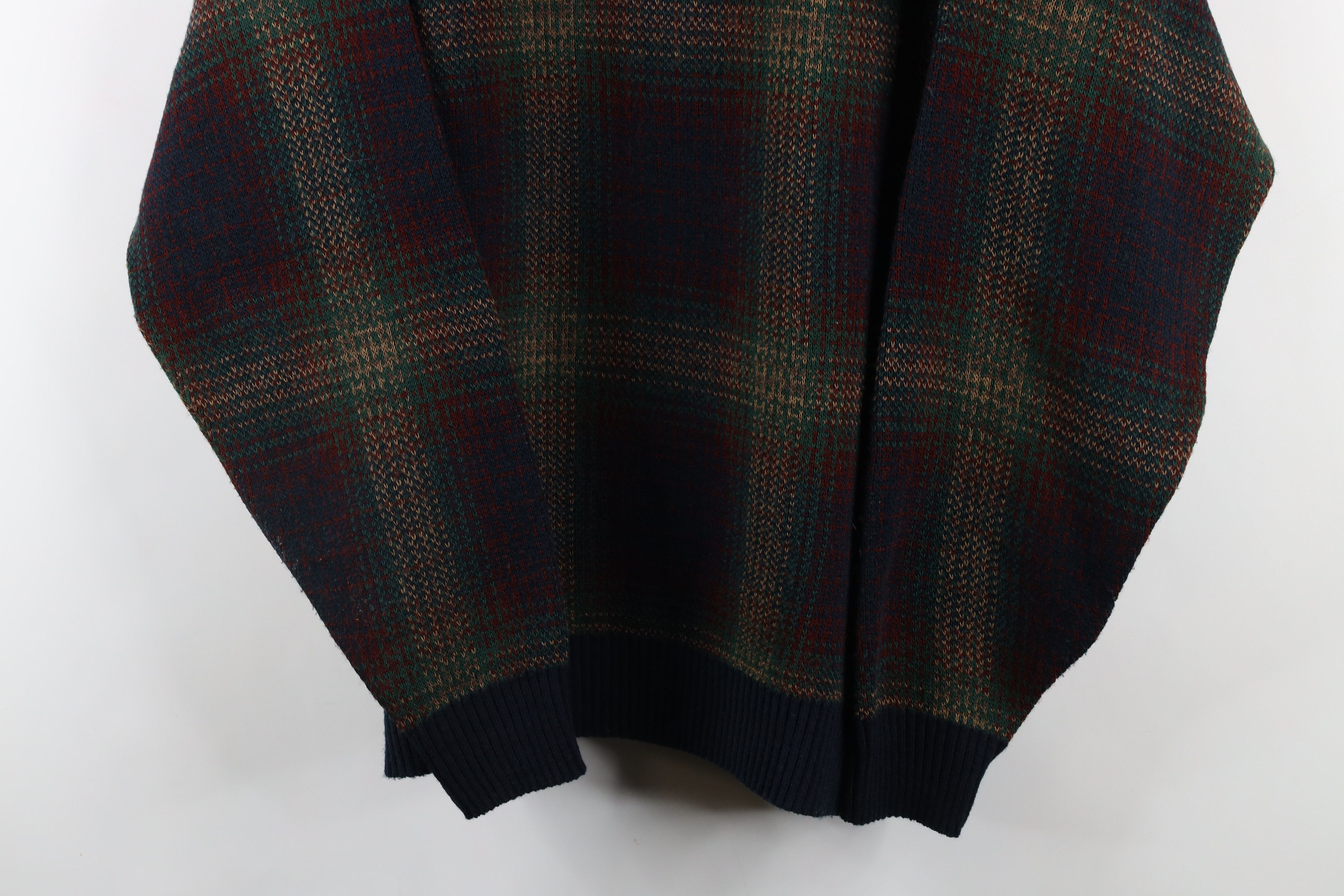 Vintage Vintage 90s Streetwear Plaid Knit Crewneck Sweater Acrylic Size US L / EU 52-54 / 3 - 3 Thumbnail