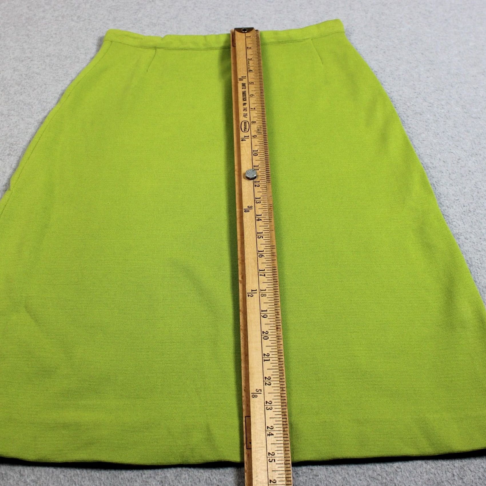 Vintage VINTAGE Puccini Wool Skirt Women 14 Green Knit A-Line Knee Length Hong Kong Mod Size 36" / US 14 / IT 50 - 5 Thumbnail