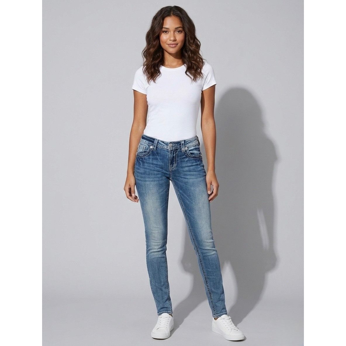 Miss Me Miss Me Rhinestone Wing Distressed Skinny Jeans | McBling Y2 Size 28" / US 6 / IT 42 - 20 Thumbnail