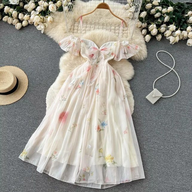 Handmade × Japanese Brand × Vintage Off Shoulder Strap Dress Maxi Sundress Size L / US 10 / IT 46 - 2 Thumbnail