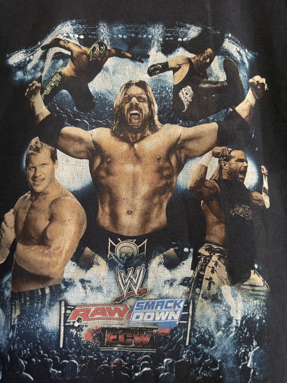 WWF Vintage ECW Raw Smack Down Wrestling Backhit Sun Faded Tee Size US L / EU 52-54 / 3 - 3 Thumbnail