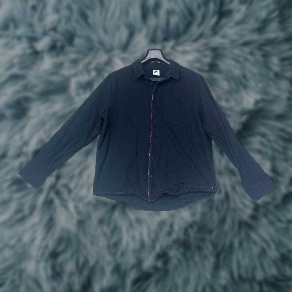 Nike Nike SB Men’s Large Button-Up Long Sleeve Shirt Black - Button-Down, Casual Skater Shirt, NSW Nike Sportswear, Swoosh, Just Do It, Vintage: No Size US L / EU 52-54 / 3 - 1 Thumbnail
