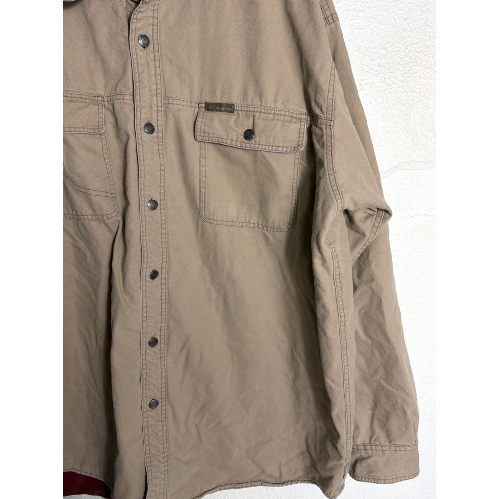 Vintage Columbia Shacket Mens 2XT Corduroy Collar Fleece Lined Khaki Button Up Chore Jacket Big & Tall Size US XXL / EU 58 / 5 - 5 Thumbnail