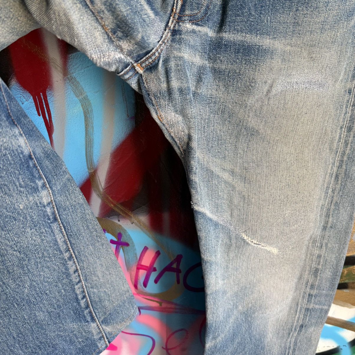 Levi's Vintage Clothing Levi’s LVC Light Blue Big E Repaired Jeans Size 30 Size US 30 / EU 46 - 4 Thumbnail