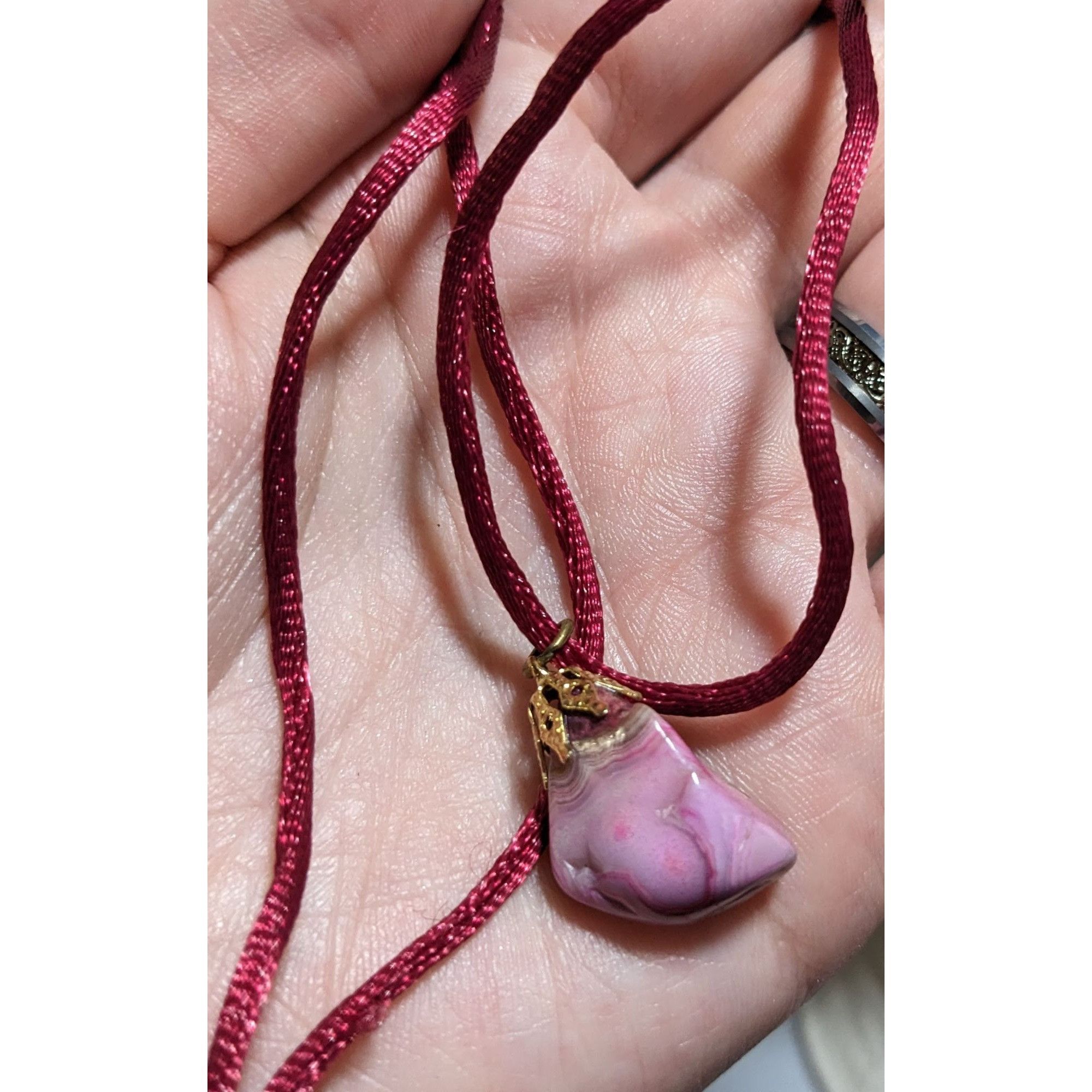 Other Dyed Pink Natural Agate Pendant Necklace Size ONE SIZE - 8 Thumbnail
