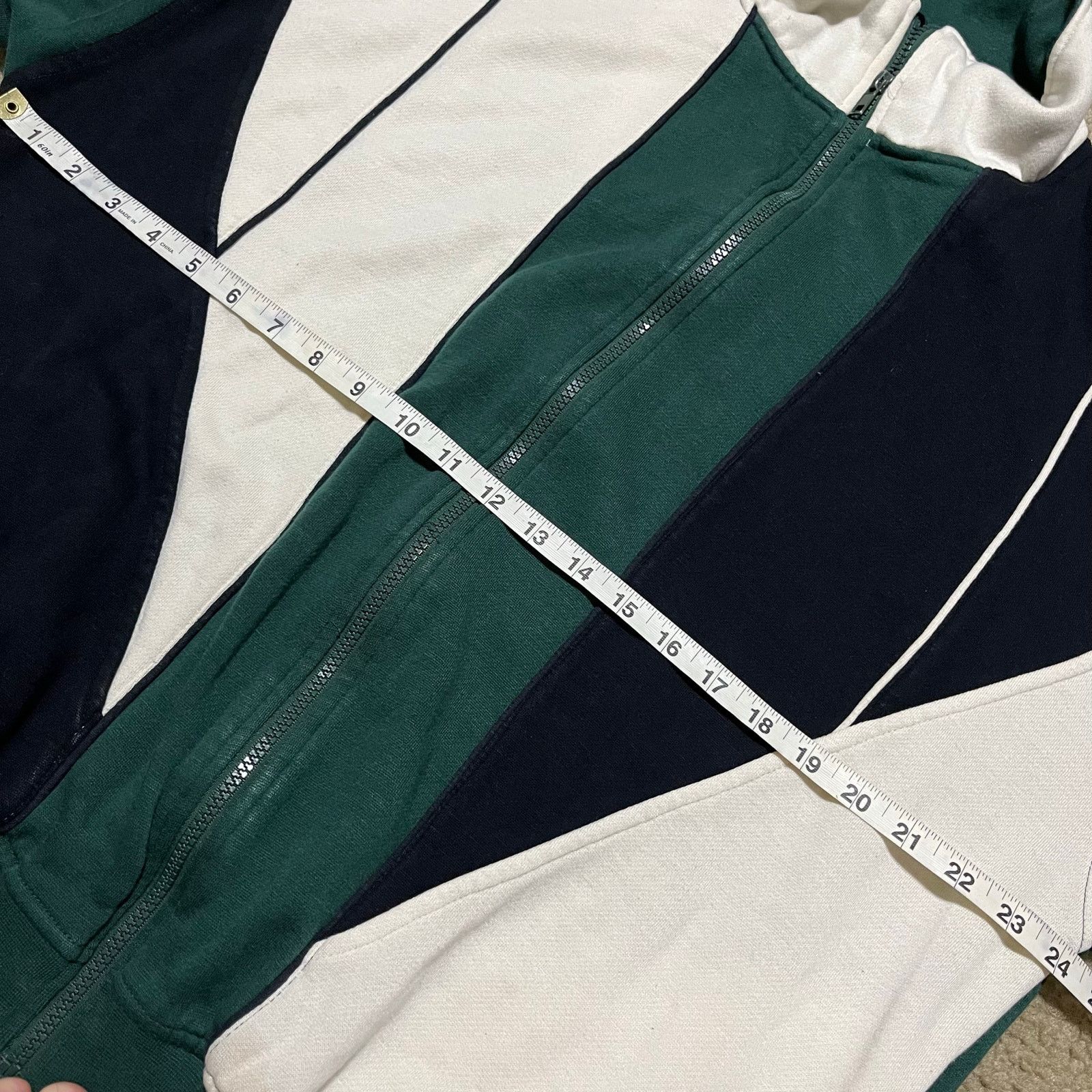 Blair Vintage John Blair Green/White/Black Full Zip Sweatshirt Size US M / EU 48-50 / 2 - 5 Thumbnail