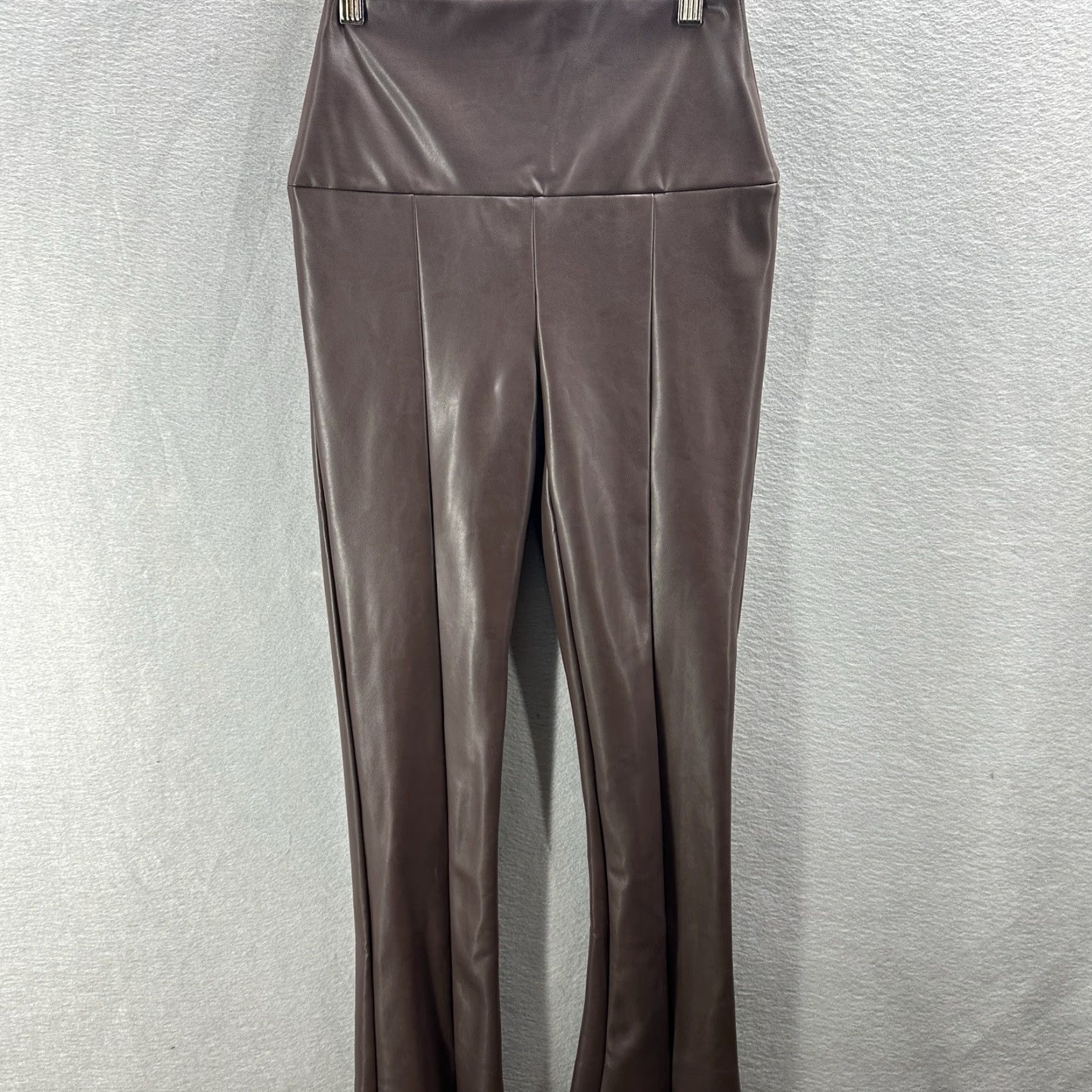 Norma Kamali Norma Kamali Faux Leather Slit Hem Leggings Womens XS Brown Casual Ankle Size 26" / US 2 / IT 38 - 2 Thumbnail
