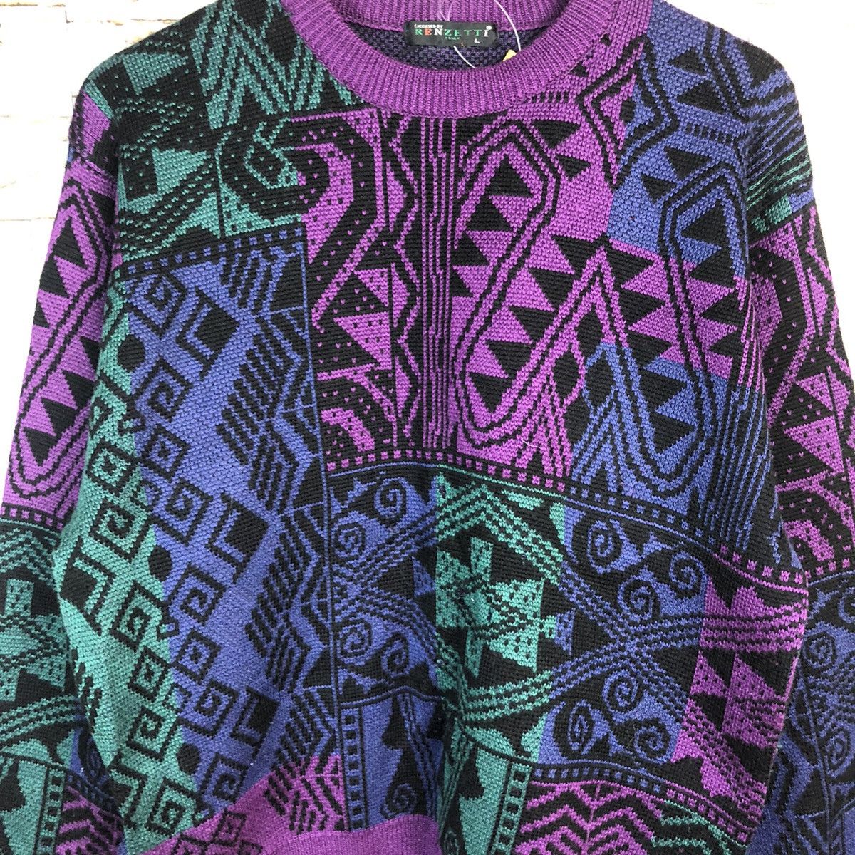 Italia Independent D Renzetti Italy Purple art design Knitwear sweatshirt #A481 Size US M / EU 48-50 / 2 - 9 Thumbnail