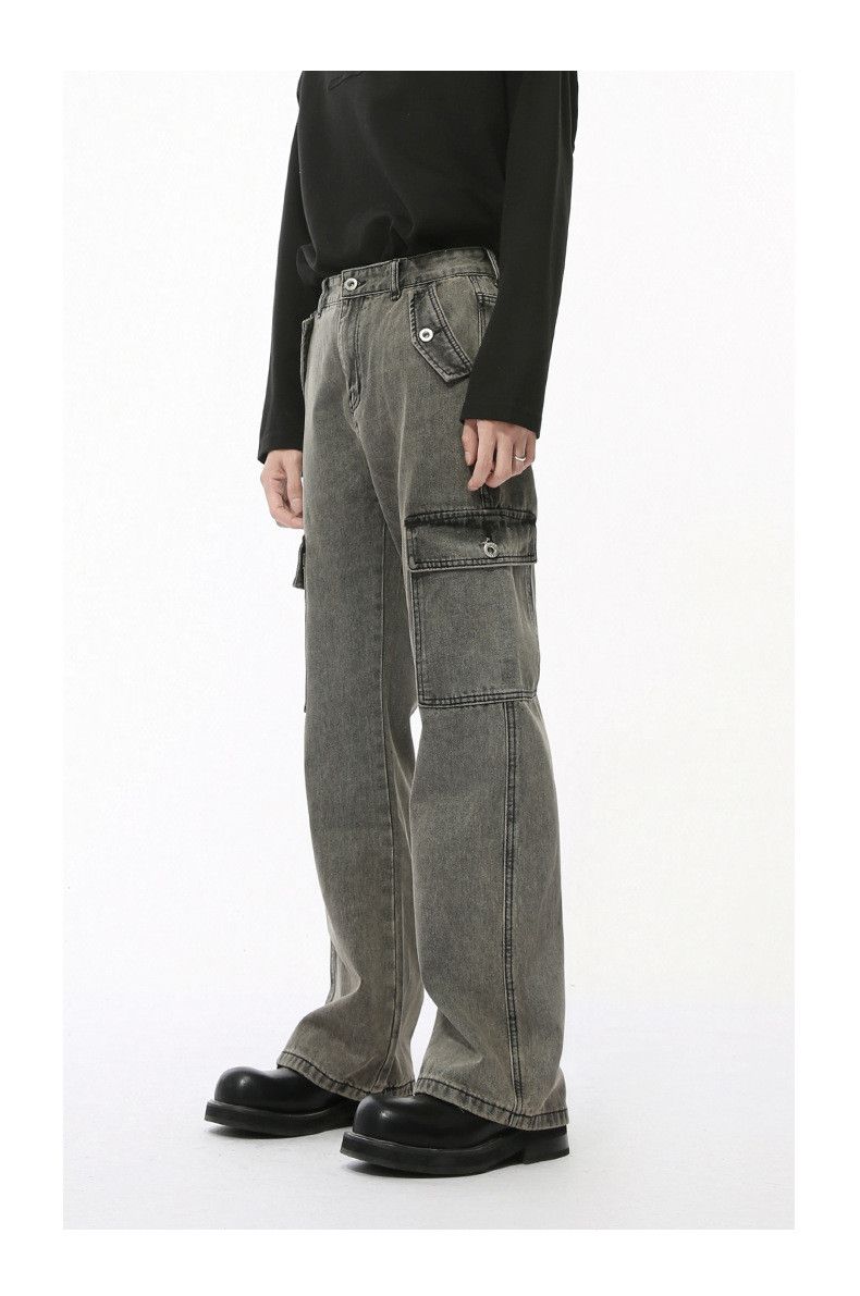 Japanese Brand × Jean American retro grey multi-pocket washed cargo jeans Size US 32 / EU 48 - 2 Thumbnail