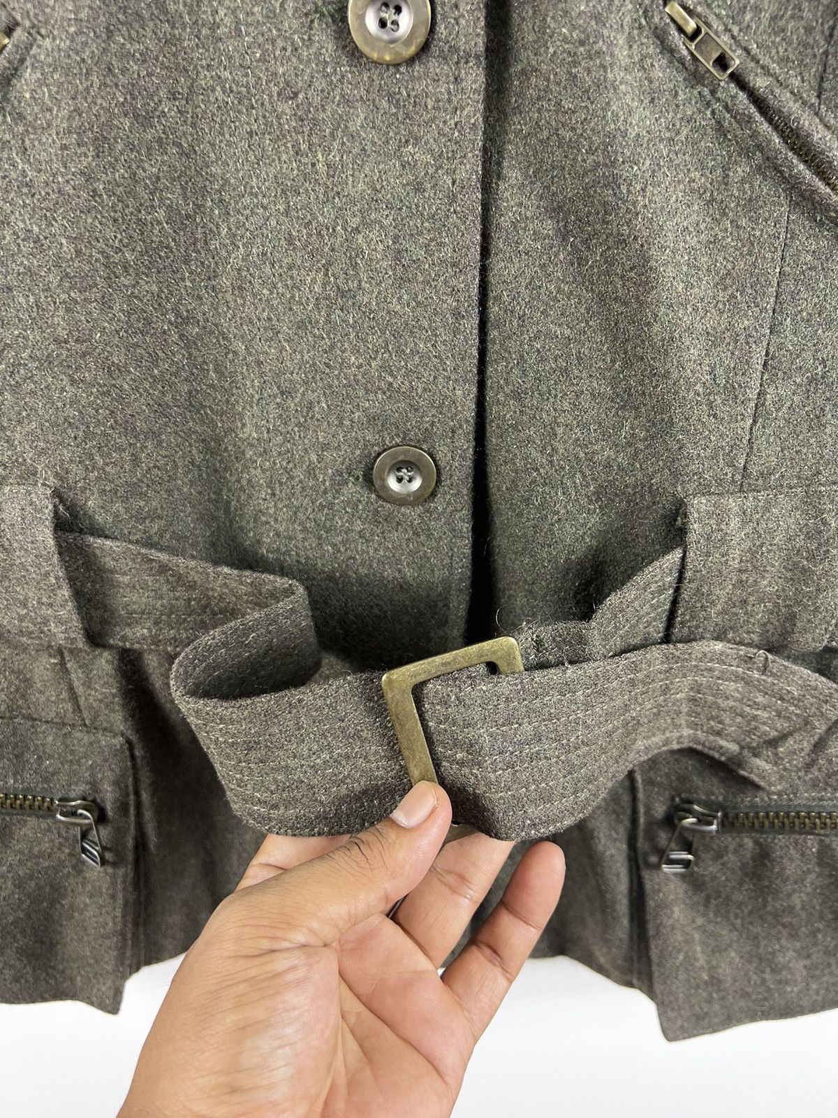Japanese Brand ❤️‍🔥⚜️ G.O.A ⚜️❤️‍🔥 Minimalist Wool Long Trench Coat Size ONE SIZE - 5 Thumbnail