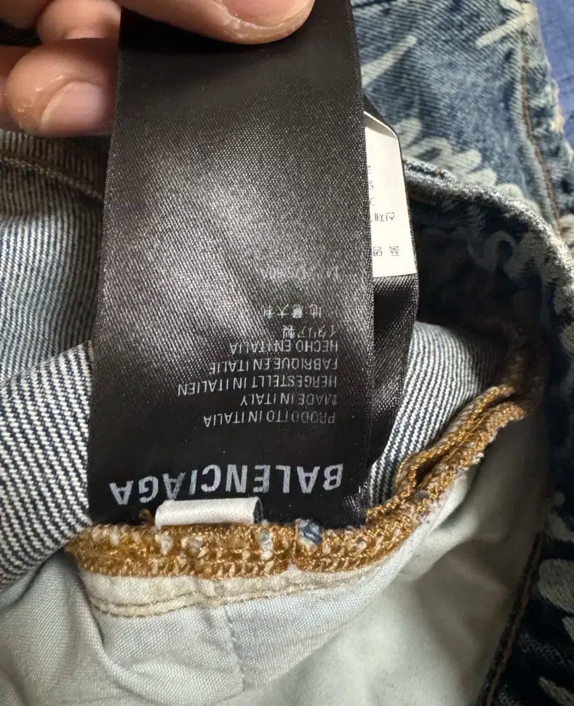Balenciaga Balenciaga Script Allover Denim Pants Size US 30 / EU 46 - 5 Thumbnail