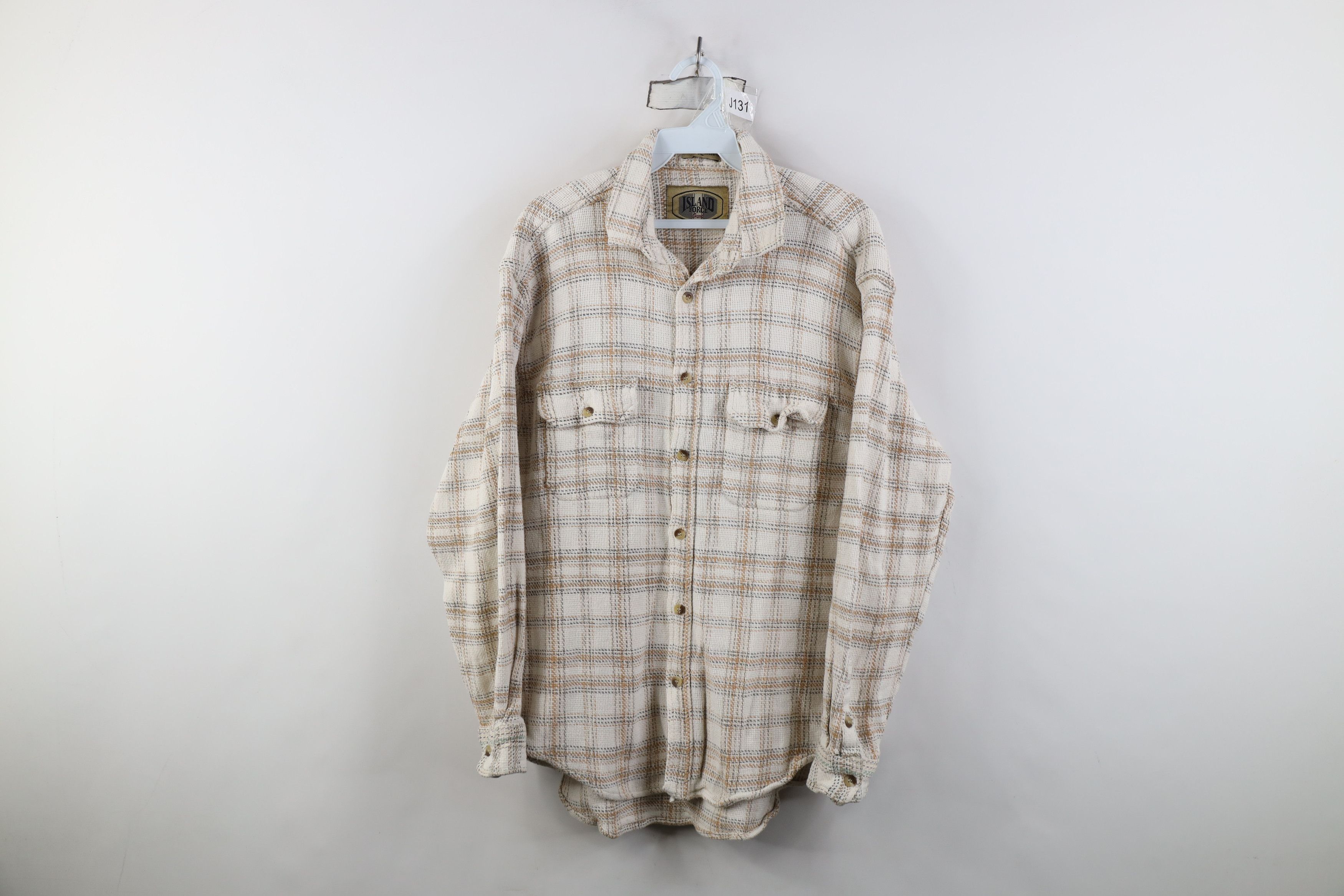 Vintage Vintage 90s Streetwear Cotton Weave Knit Button Shirt Plaid Size US XL / EU 56 / 4 - 1 Thumbnail