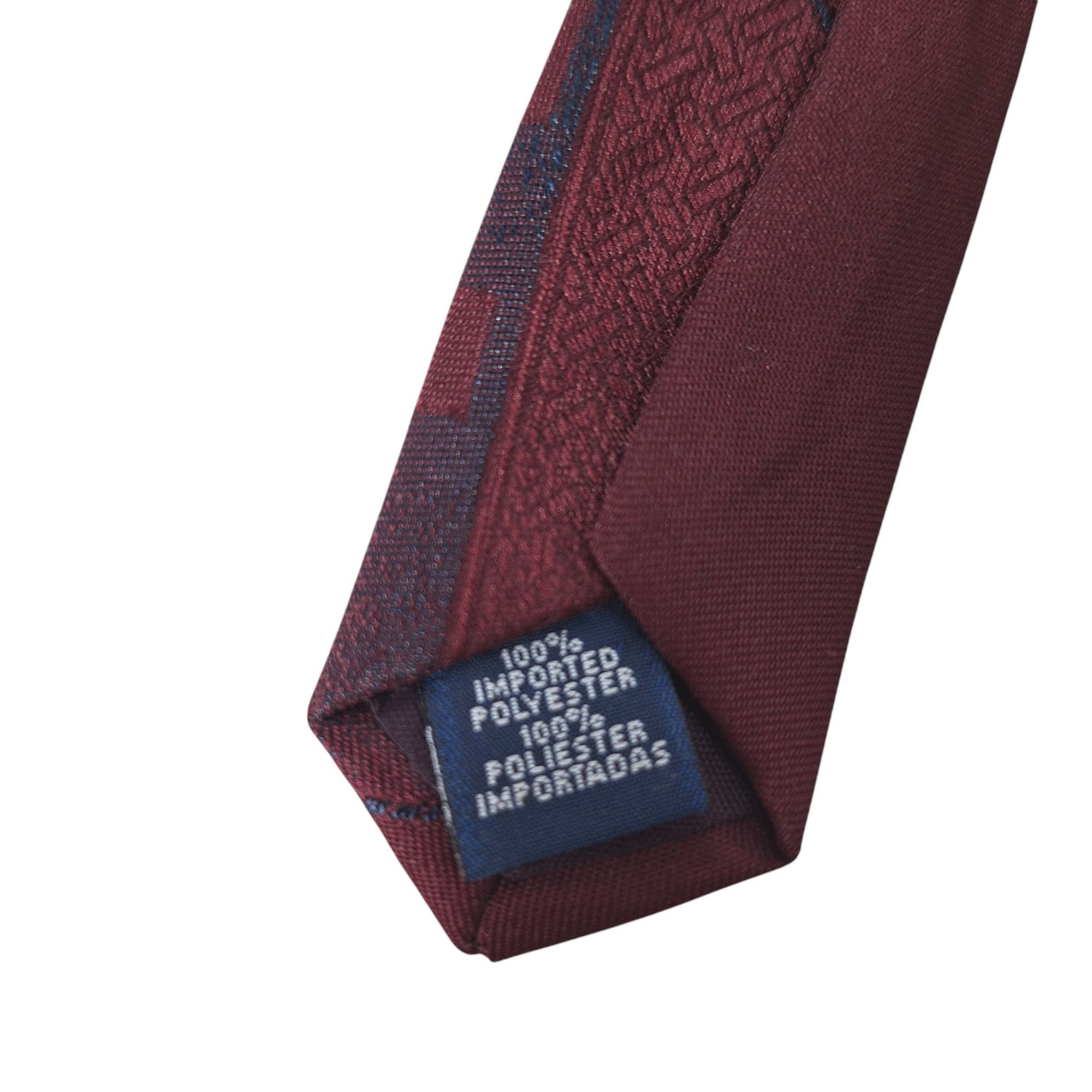 Other Vtg Domani Tie Maroon Geometric Abstract Art Deco Swan Logo Size ONE SIZE - 7 Thumbnail