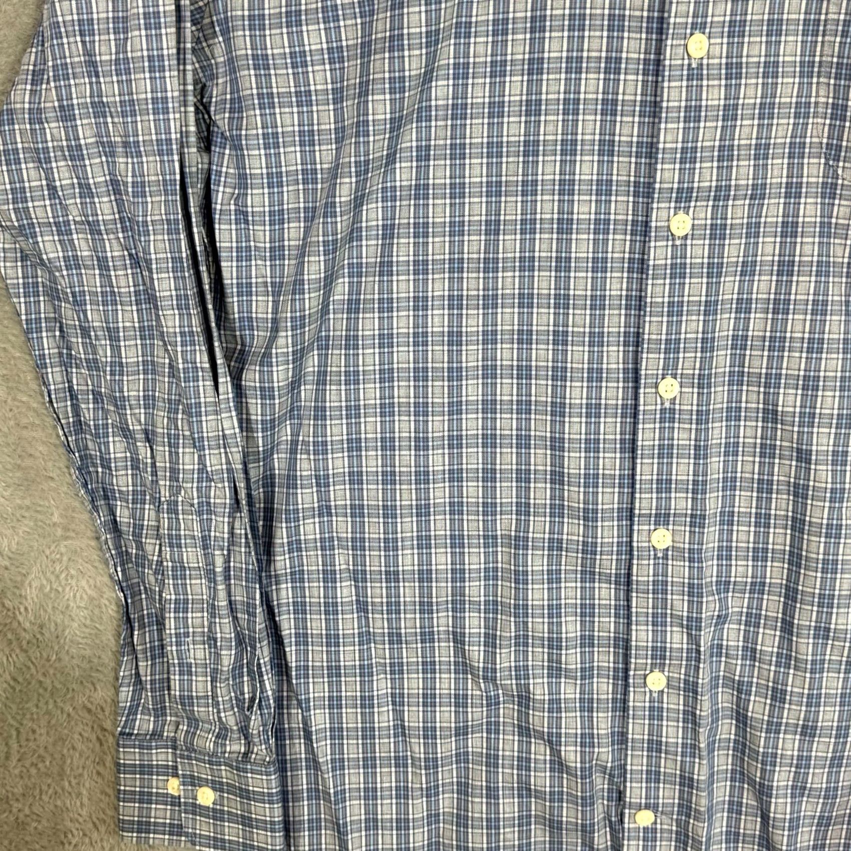 Peter Millar Peter Millar Long Sleeve Button-Up Shirt XL Blue Plaid Fitted Casual Men’s Shirt Size US XL / EU 56 / 4 - 3 Thumbnail