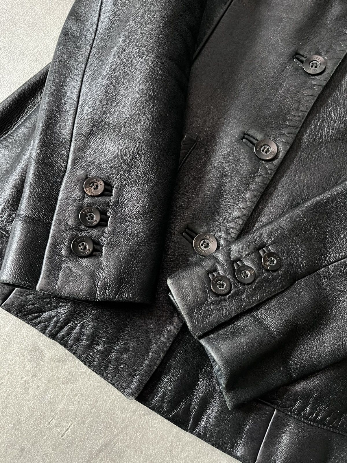 Gucci Gucci F/W 1998 by Tom Ford Leather blazer jacket black Size L / US 10 / IT 46 - 9 Thumbnail