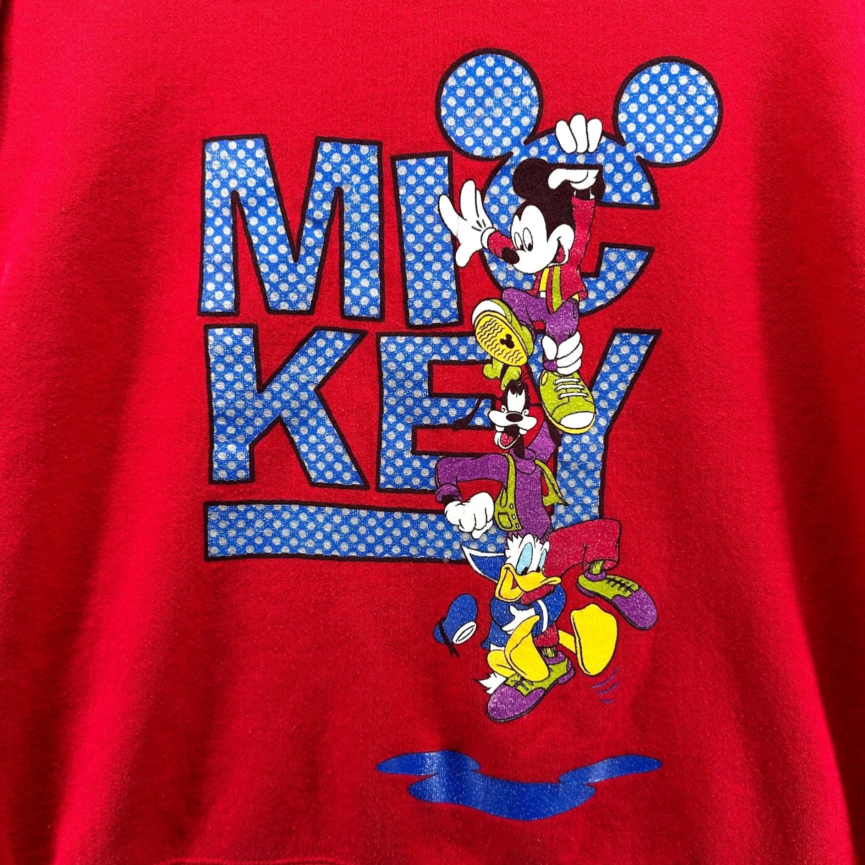 Disney Disney Mickey Unlimited Pullover Sweatshirt Red Men's M/L Crew Neck Sweatshirt Size US M / EU 48-50 / 2 - 4 Thumbnail
