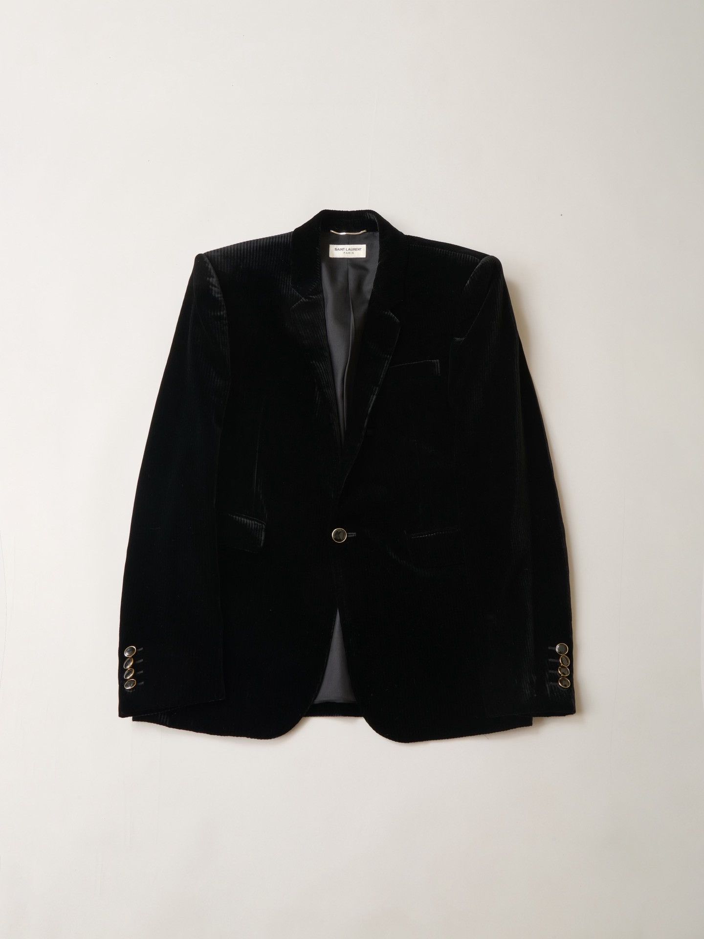 Saint Laurent Paris YSL 2020 Black Corduroy Blazer Size M / US 6-8 / IT 42-44 - 1 Thumbnail