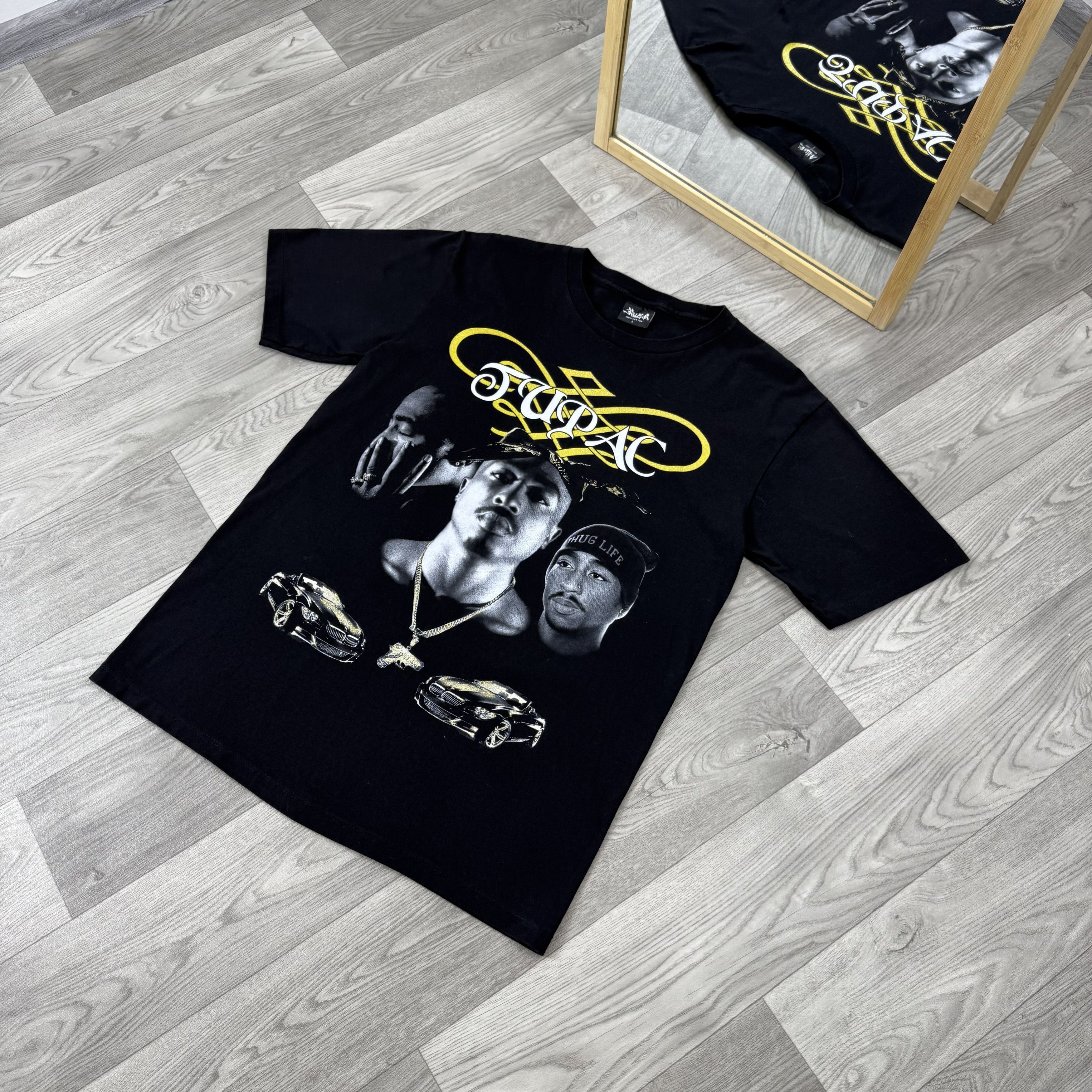 Vintage Vintage 2Pac 90s Tupac Shakur Graphic Black Rap Tee Shirt Size US L / EU 52-54 / 3 - 5 Thumbnail