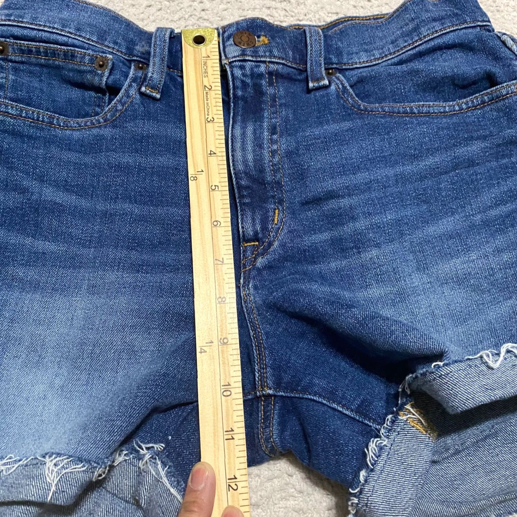 J.Crew J.CREW Womens Shorts Jean Blue Denim Dark Wash High Rise Cut Off Inseam 3.5" 27 Size 27" / US 4 / IT 40 - 4 Thumbnail