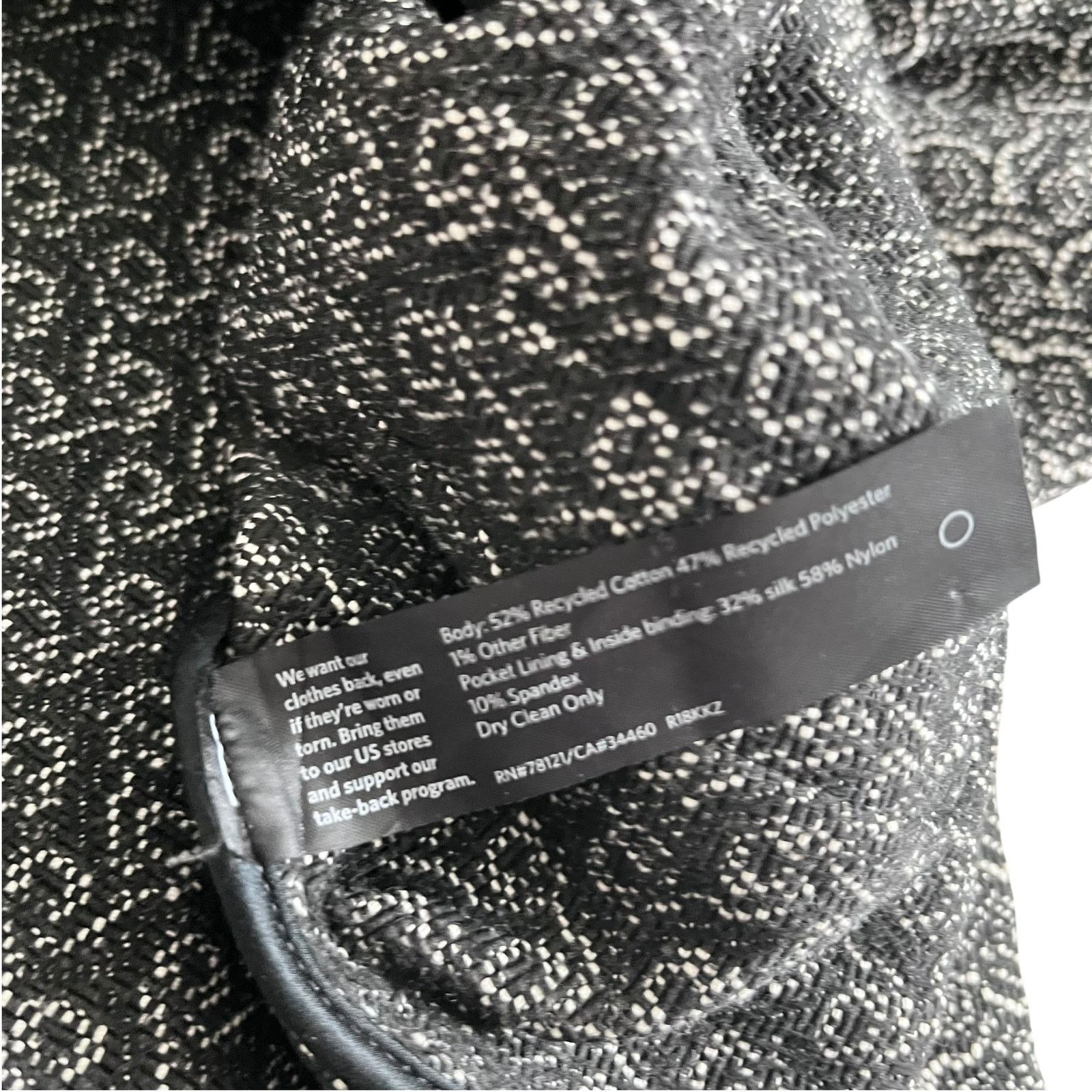 Eileen Fisher Eileen Fisher Rosette Jacquard Black White Zip Up Jacket Size L / US 10 / IT 46 - 6 Thumbnail
