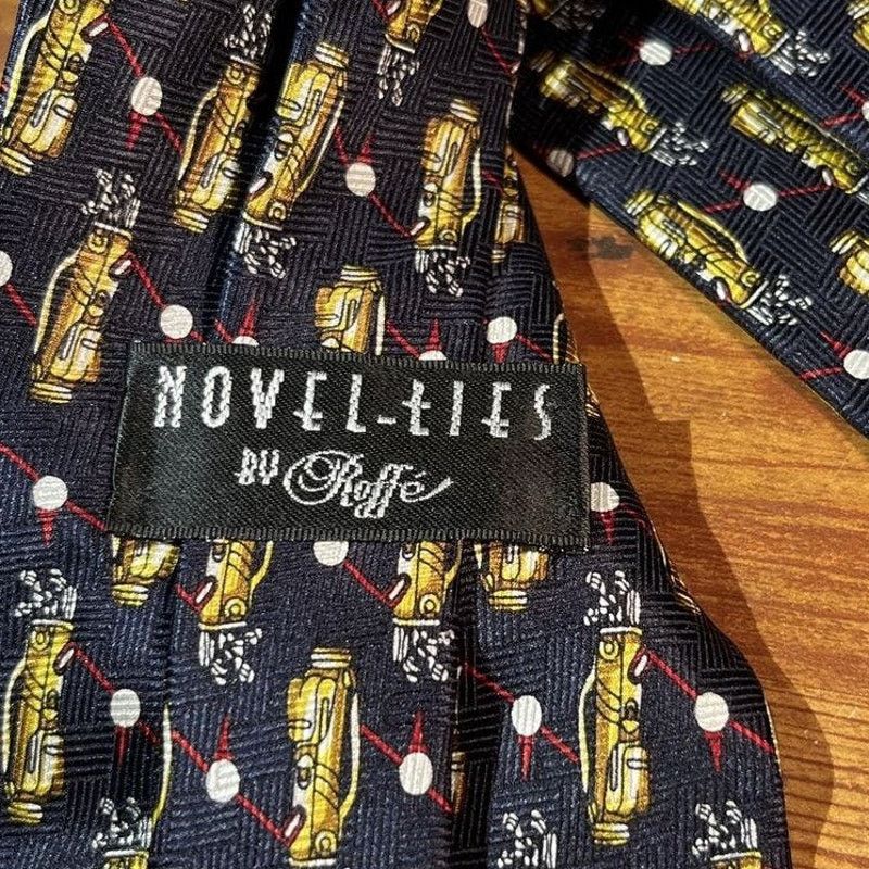Other NOVEL-TIES by Roffe VTG Navy Blue Men’s Golf Club Silk Tie Size ONE SIZE - 4 Thumbnail