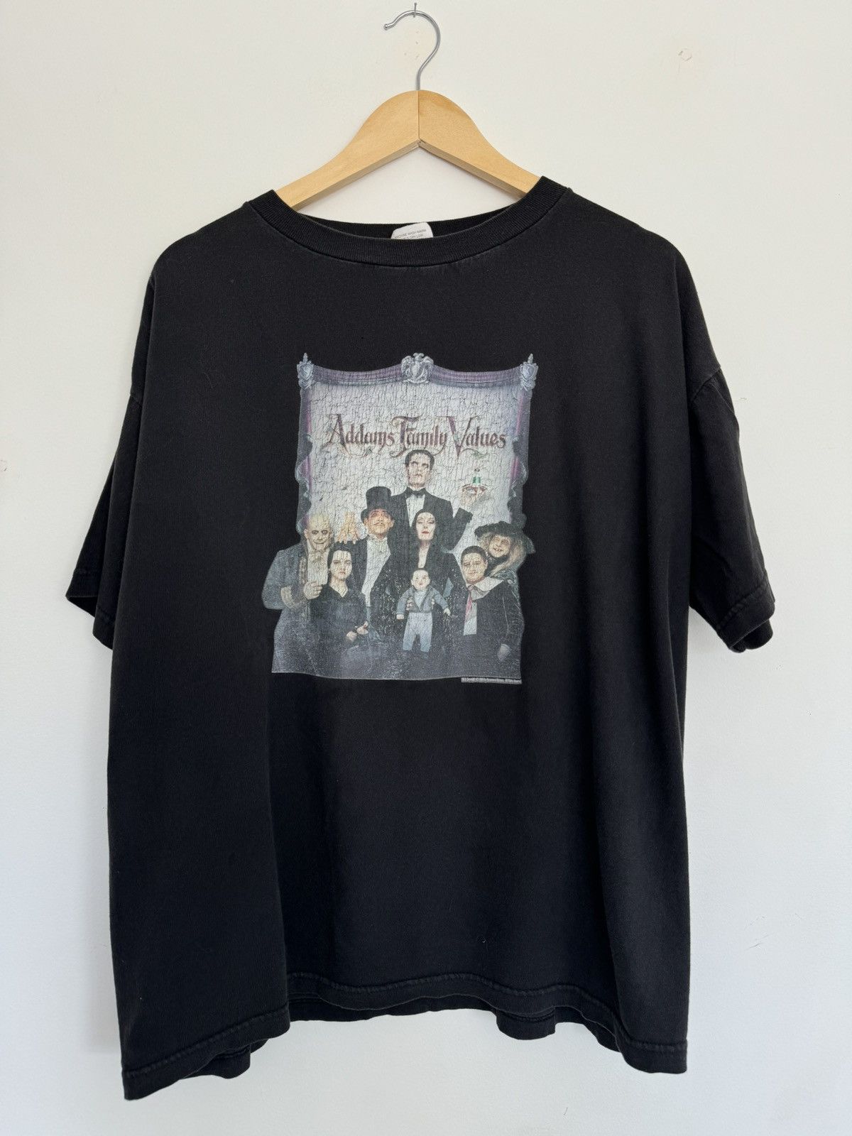 Image of 1994 Vintage Addams Family Values Movie Promo Tee in Black, Men's (Size XL)