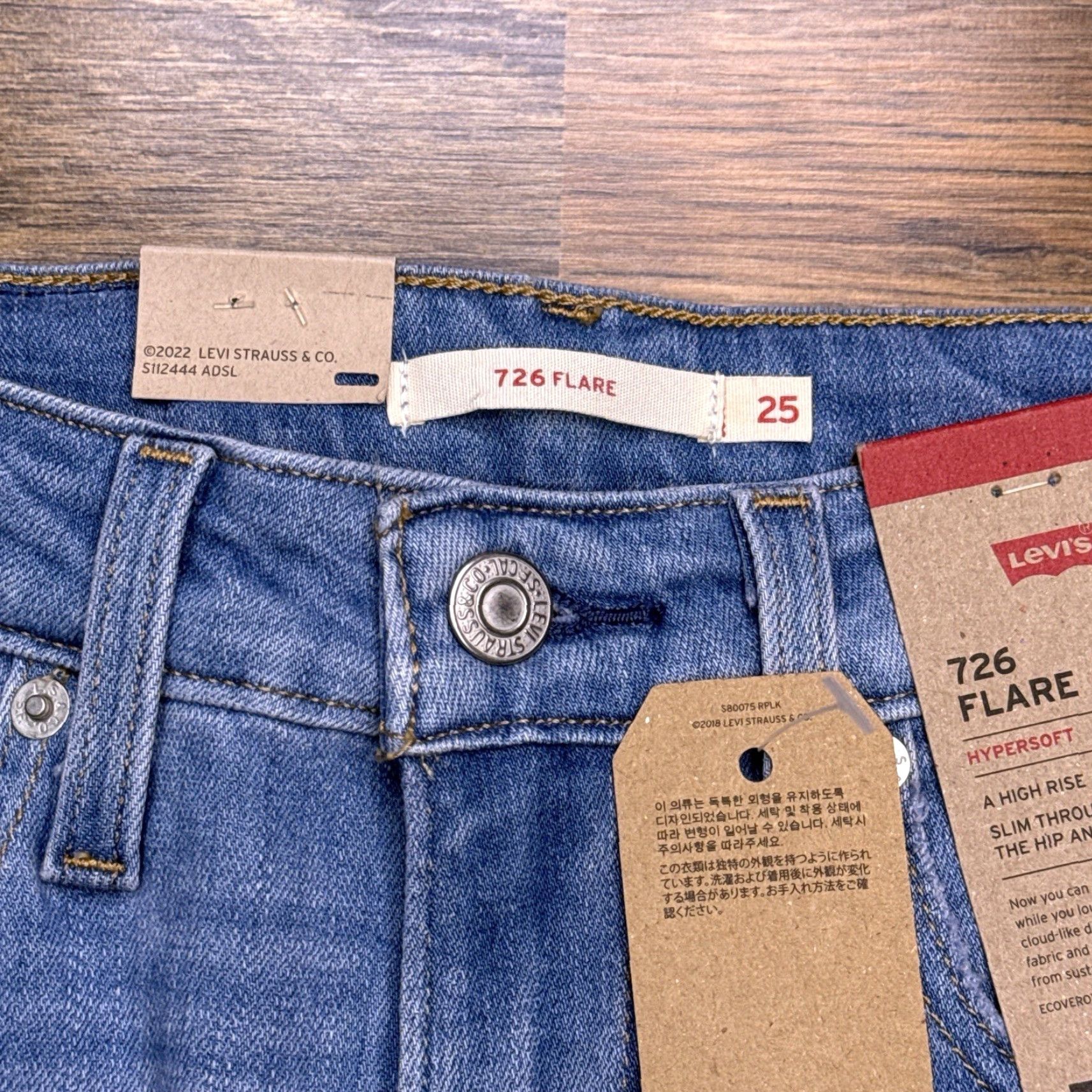 Levi's Levi's 726 Jeans Womens 25 Mid Rise Stretch Flared Denim Blue 32 Inseam Size 42" / US 20 - 4 Thumbnail