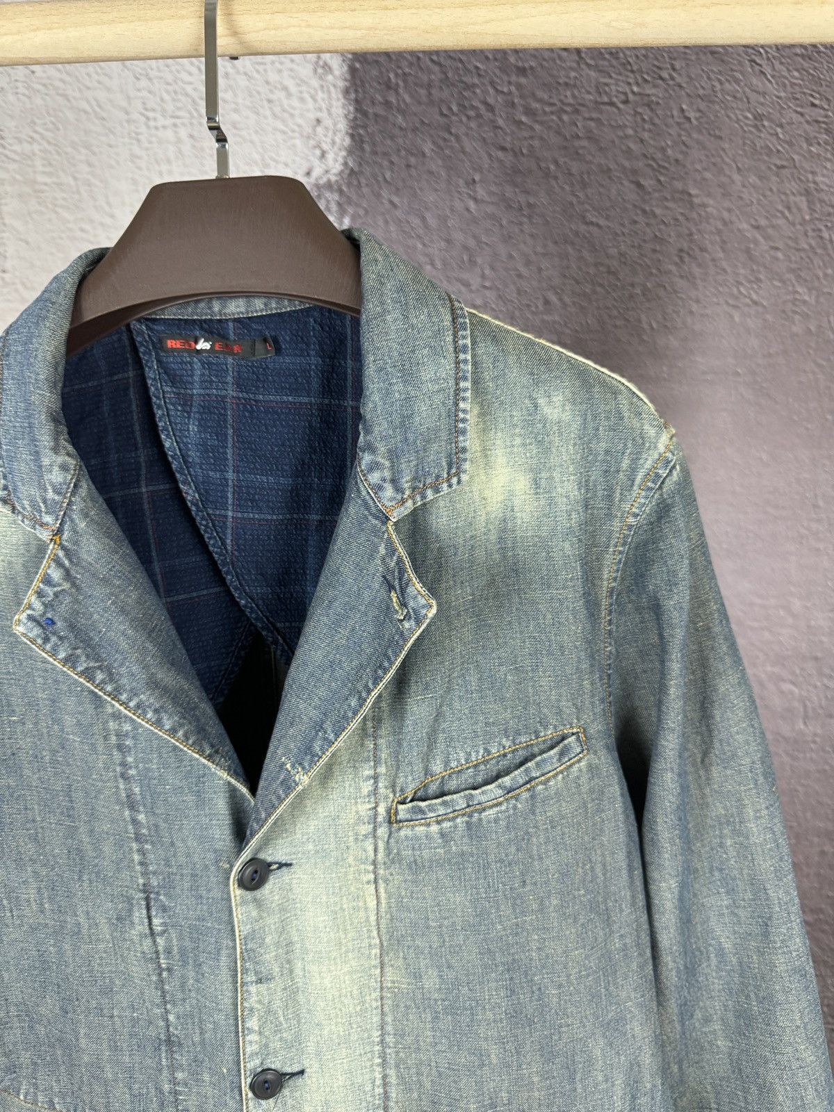 Paul Smith Red Ear by Paul Smith blue faded denim work jacket blazer Size US L / EU 52-54 / 3 - 11 Thumbnail