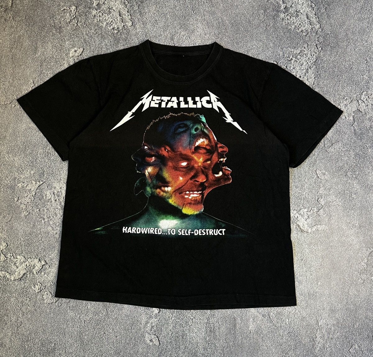 Rare Metallica Hardwired Rock Band T-Shirt Black M Size