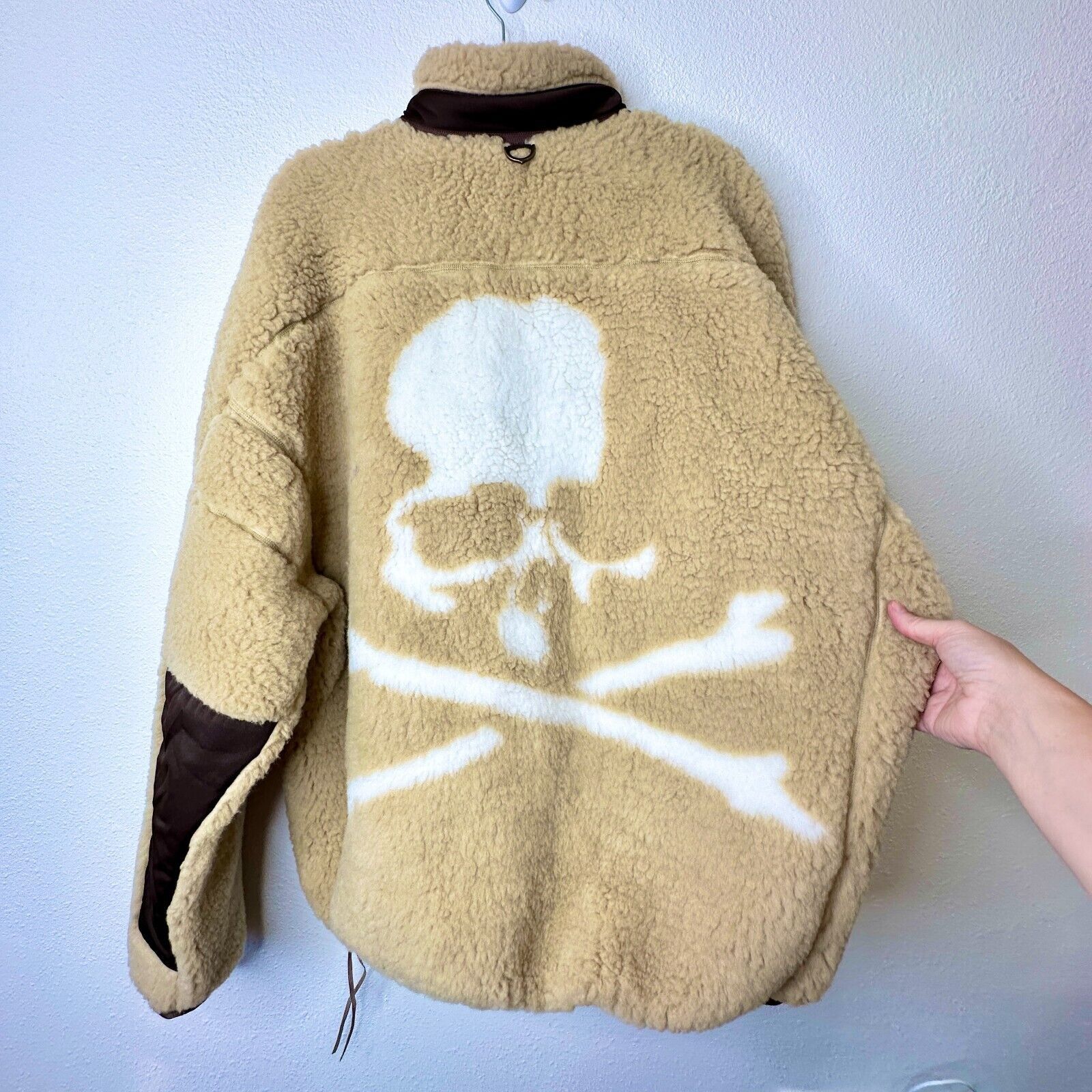Mastermind World Mastermind World Tan Cashmere Sherpa Jacket Skull Crossbone Size M / US 6-8 / IT 42-44 - 9 Thumbnail