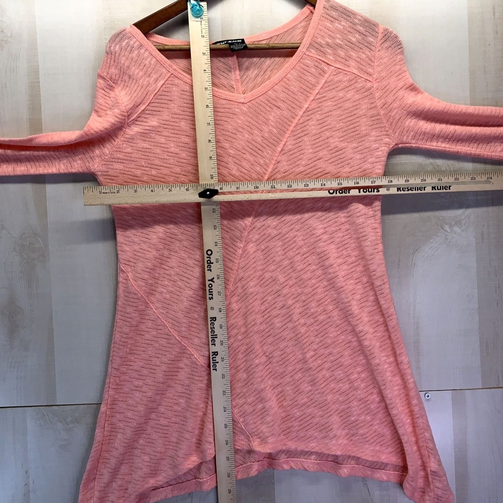 DKNY DKNY Women’s S Pink Sheer Woven Tunic 3/4 Sleeve Top Shirt -4070 Mens Womens Boys Girls Size S / US 4 / IT 40 - 4 Thumbnail